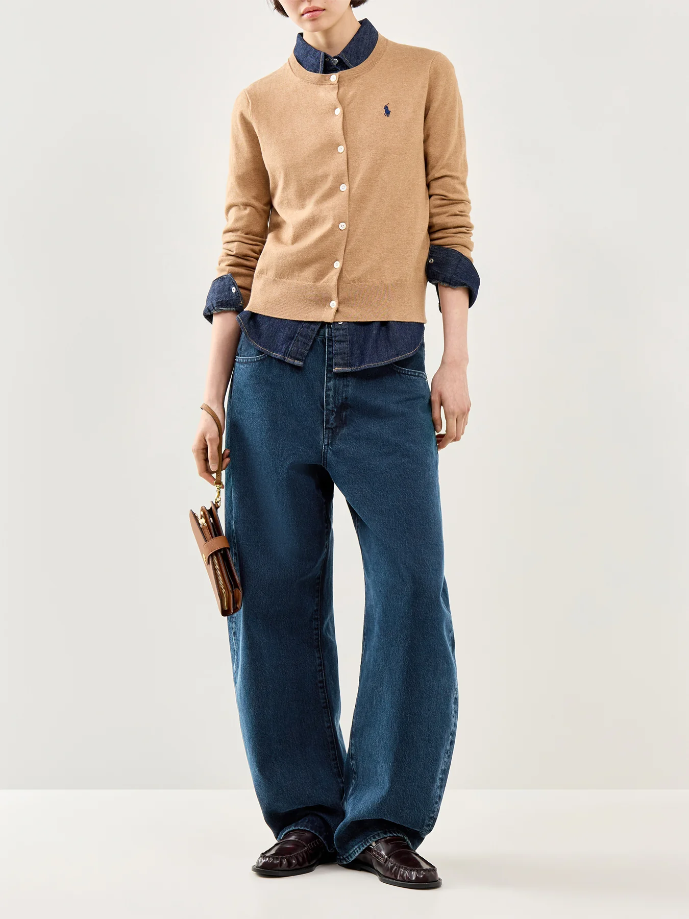 Long Sleeve Knit Cardigan Beige - Image 2