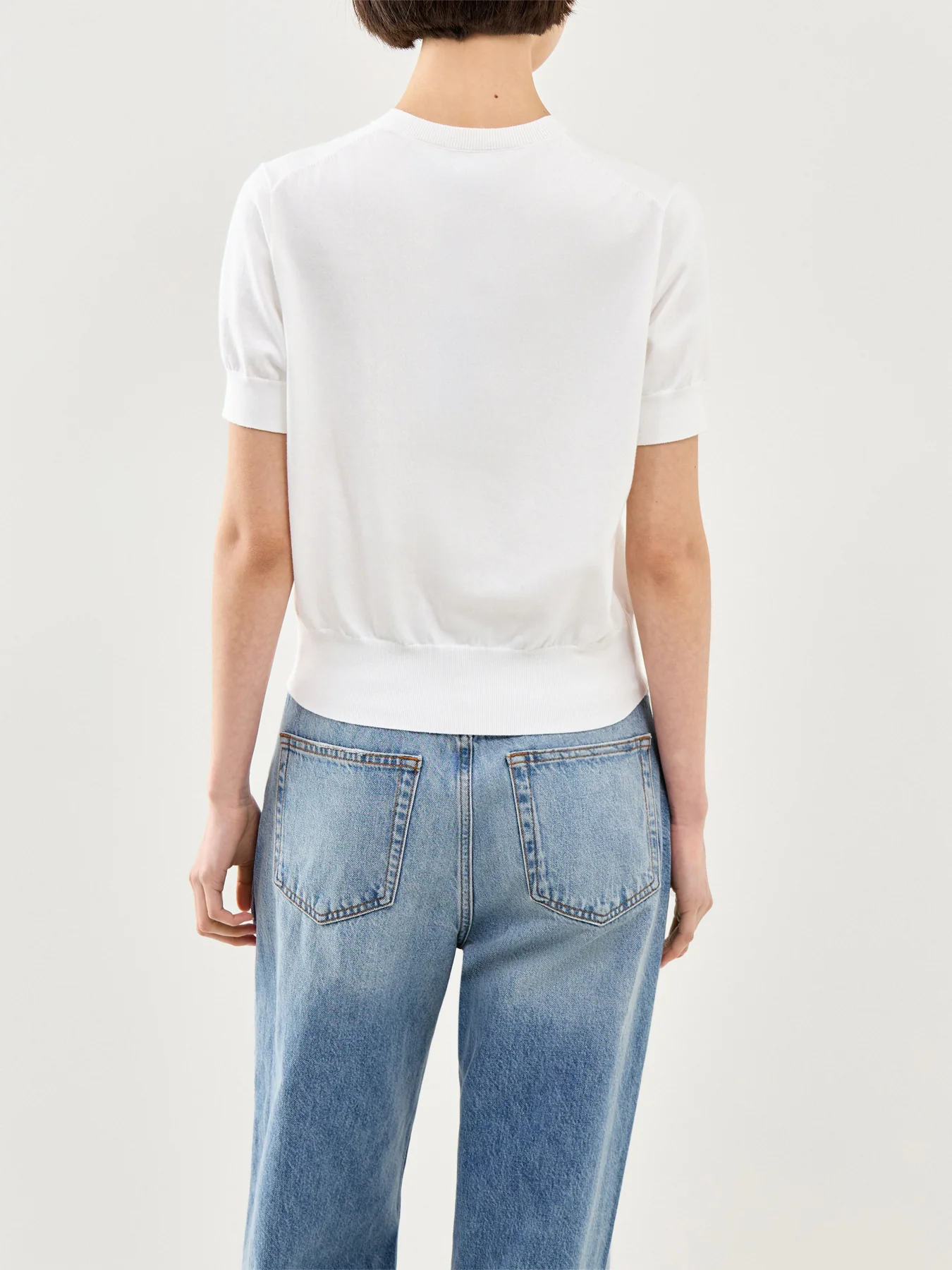 Short Sleeve Knit Cardigan White - Image 5