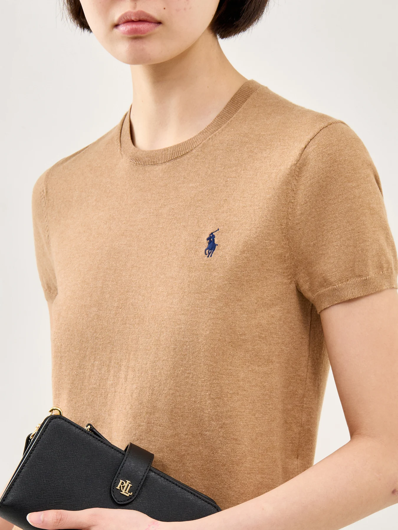 Short Sleeve Knit Pullover Brown - Image 3