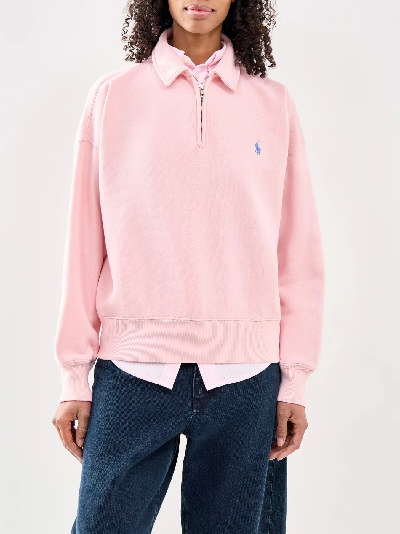 Half Zip Sweatshirt Pink - Image 4