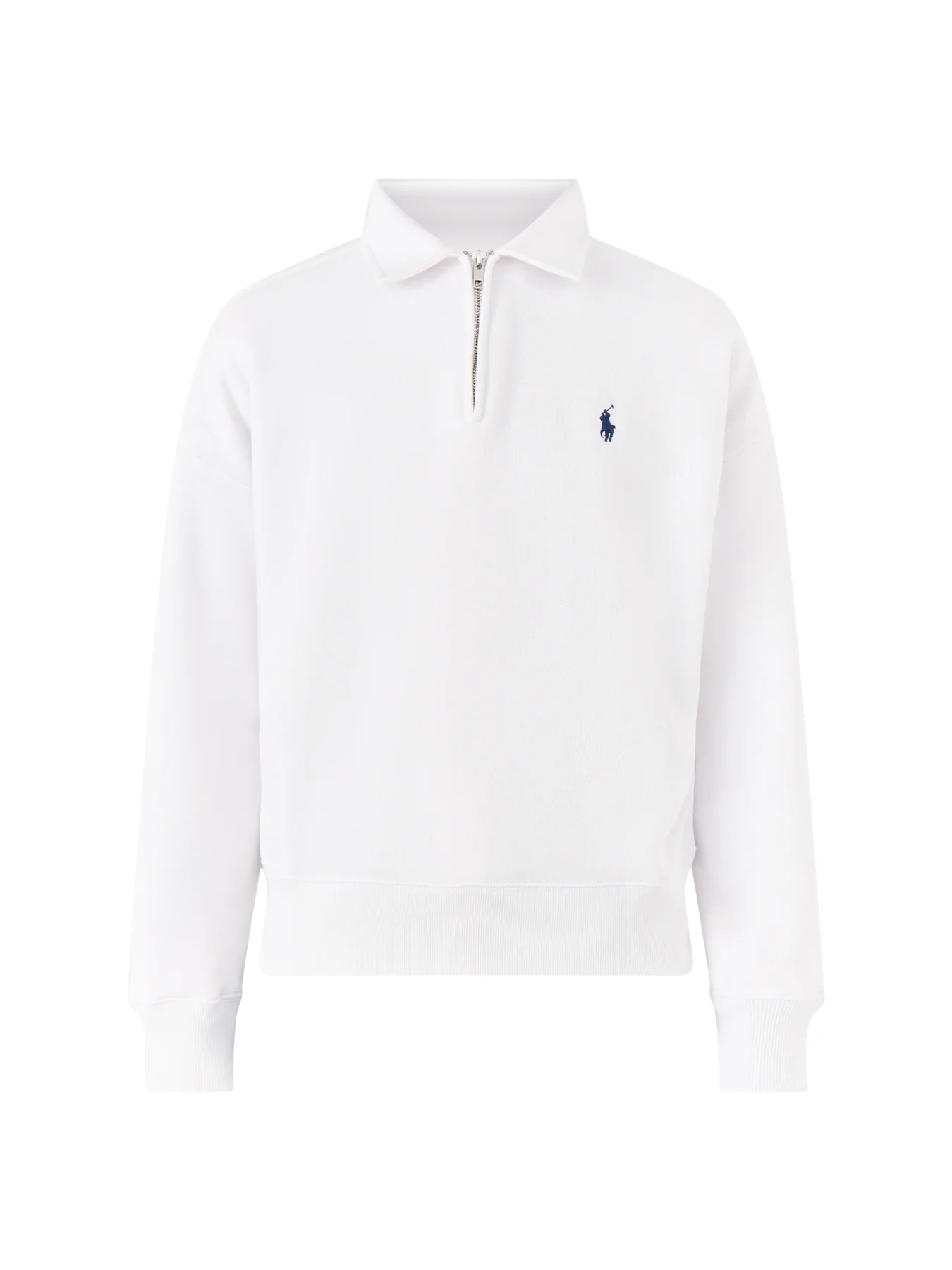 Knit Half Zip Sweatshirt White