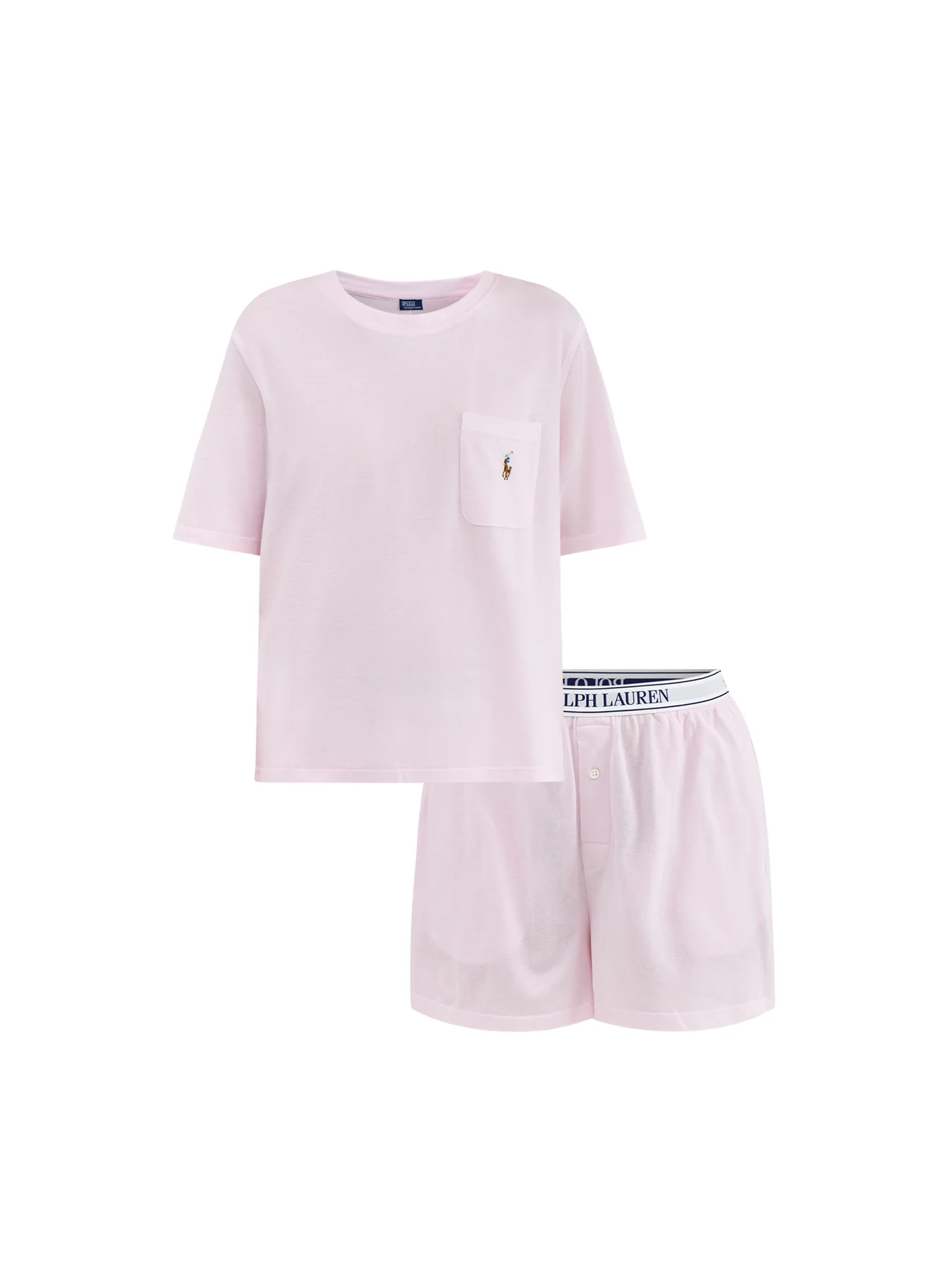Knit Oxford Short Sleeve Set Pink - Image 2