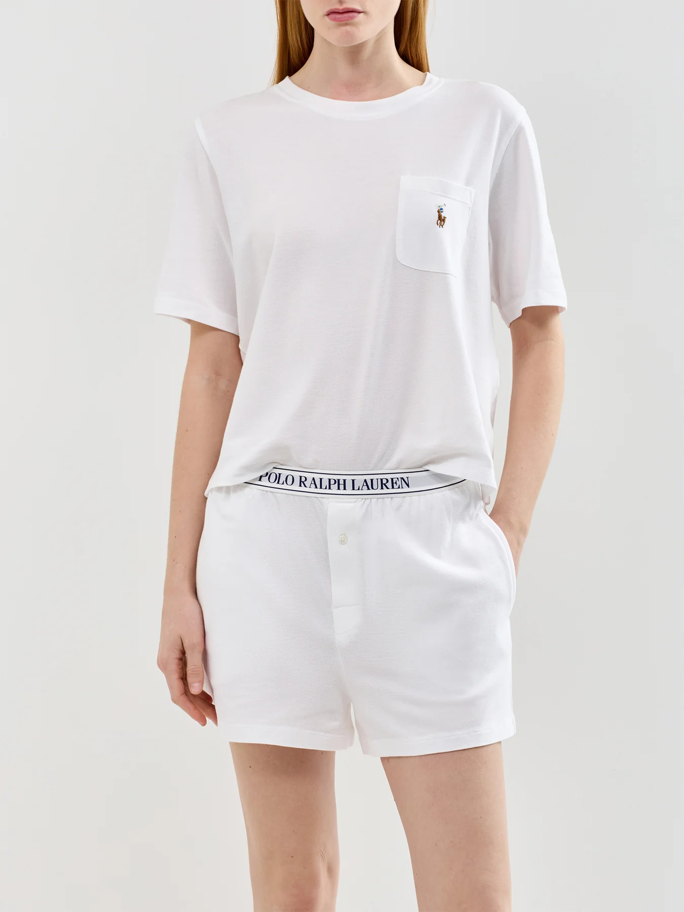 Knit Oxford Short Sleeve Set White - Image 3