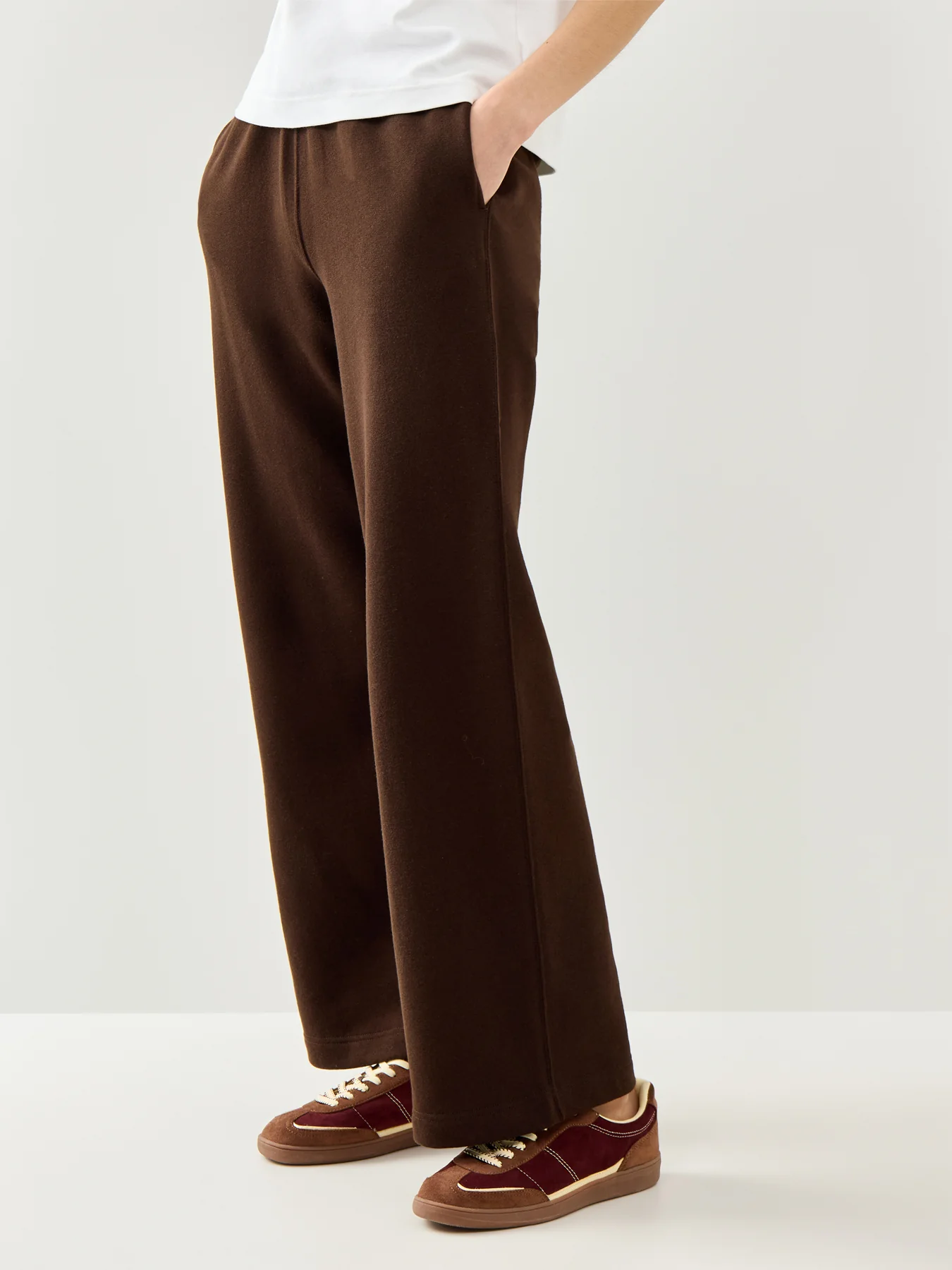 Knit Wide Leg Sweatpants Brown - Image 4