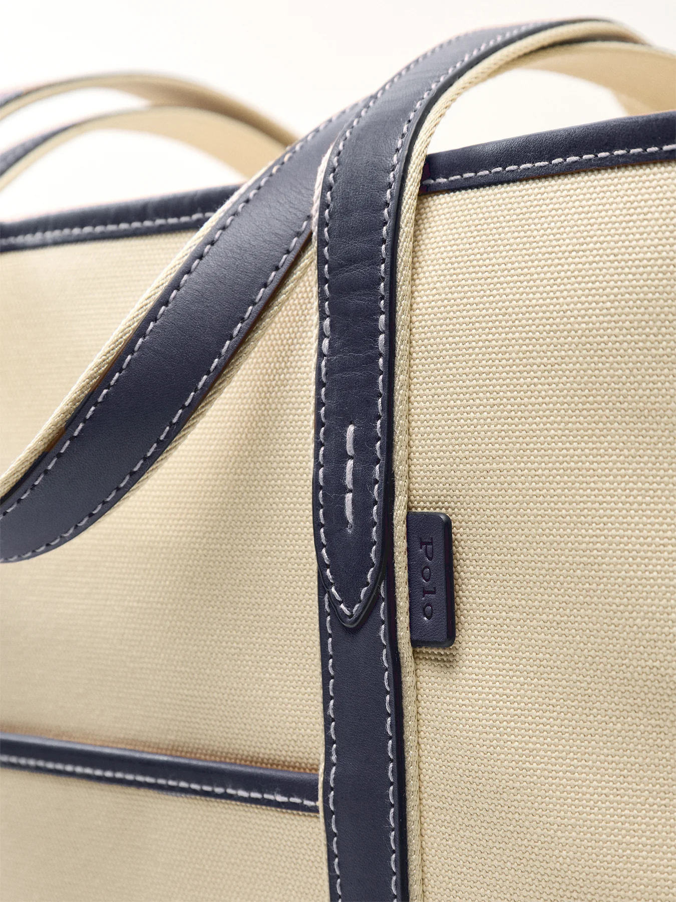 Medium Shopper Tote Ecru/Navy - Image 5