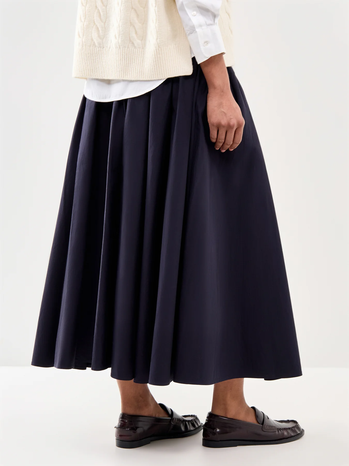 Midi A-Line Skirt Black - Image 5