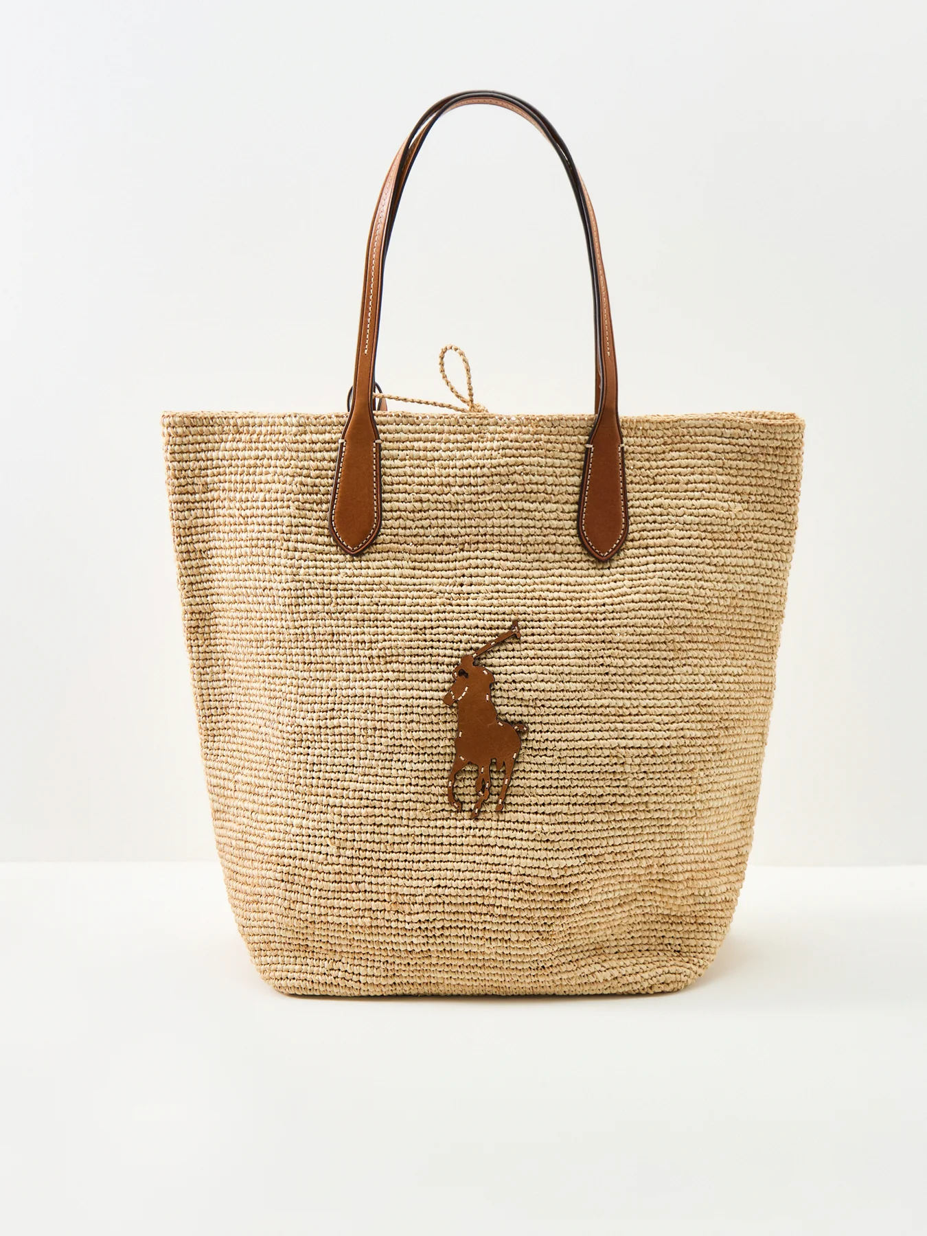 Raffia Large Tote Bag Beige - Image 6