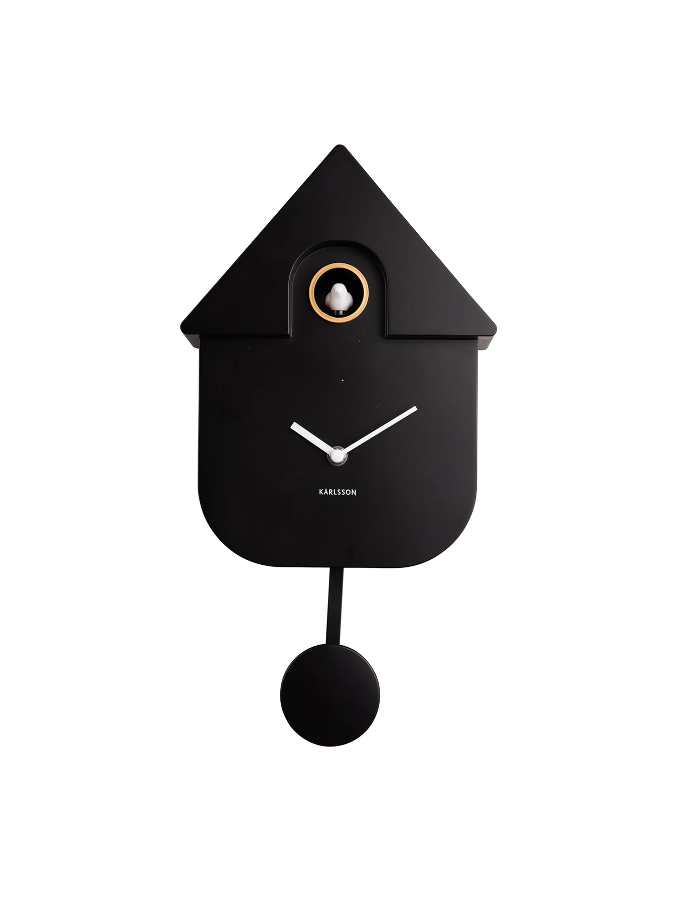 Black Wall clock Modern Cuckoo ABS