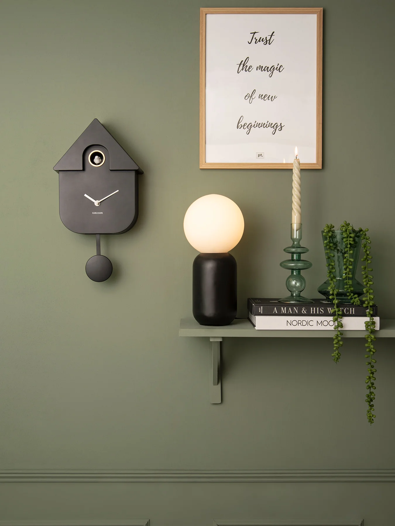 Black Wall clock Modern Cuckoo ABS - Image 3