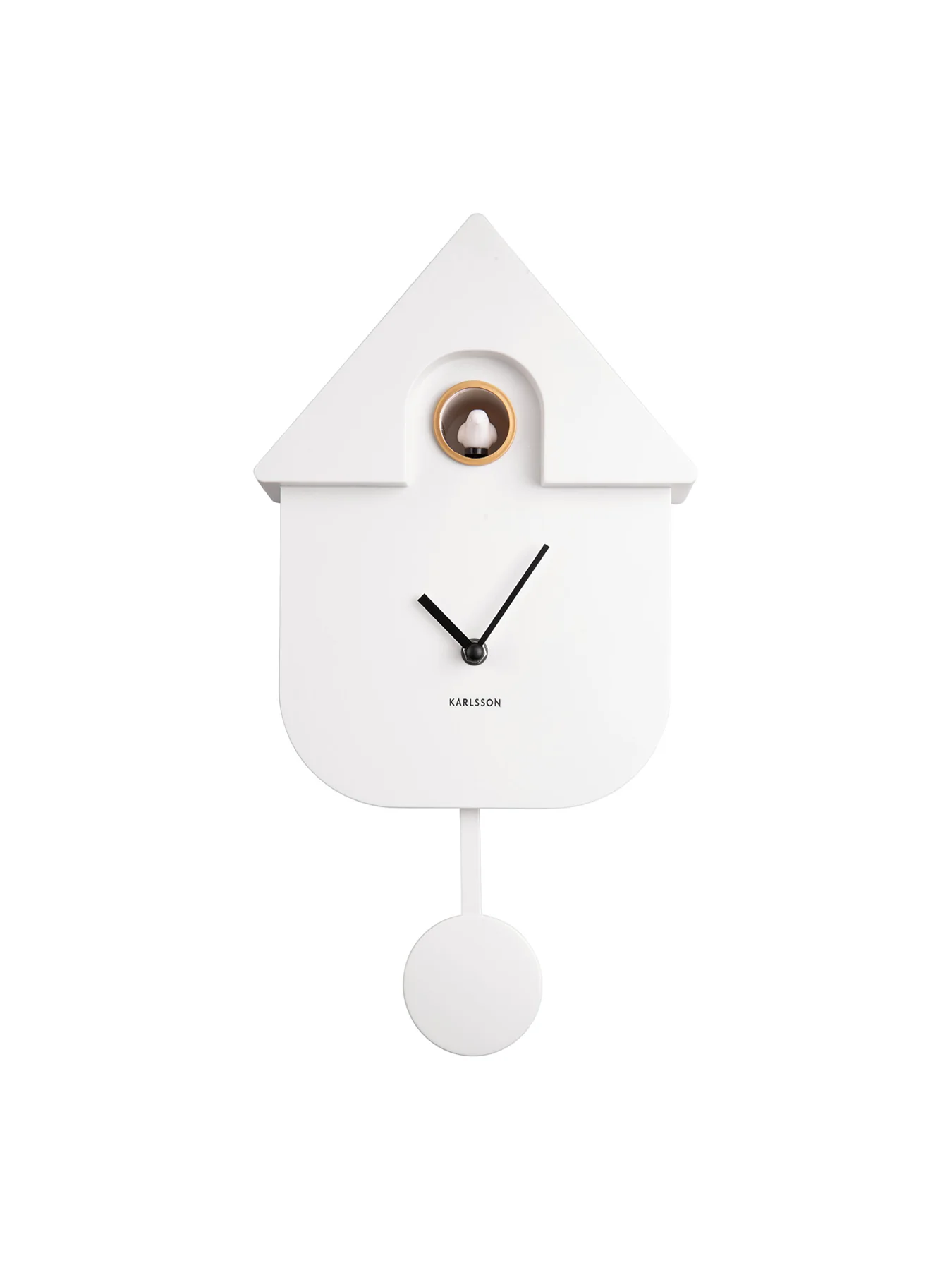 White Wall clock Modern Cuckoo ABS