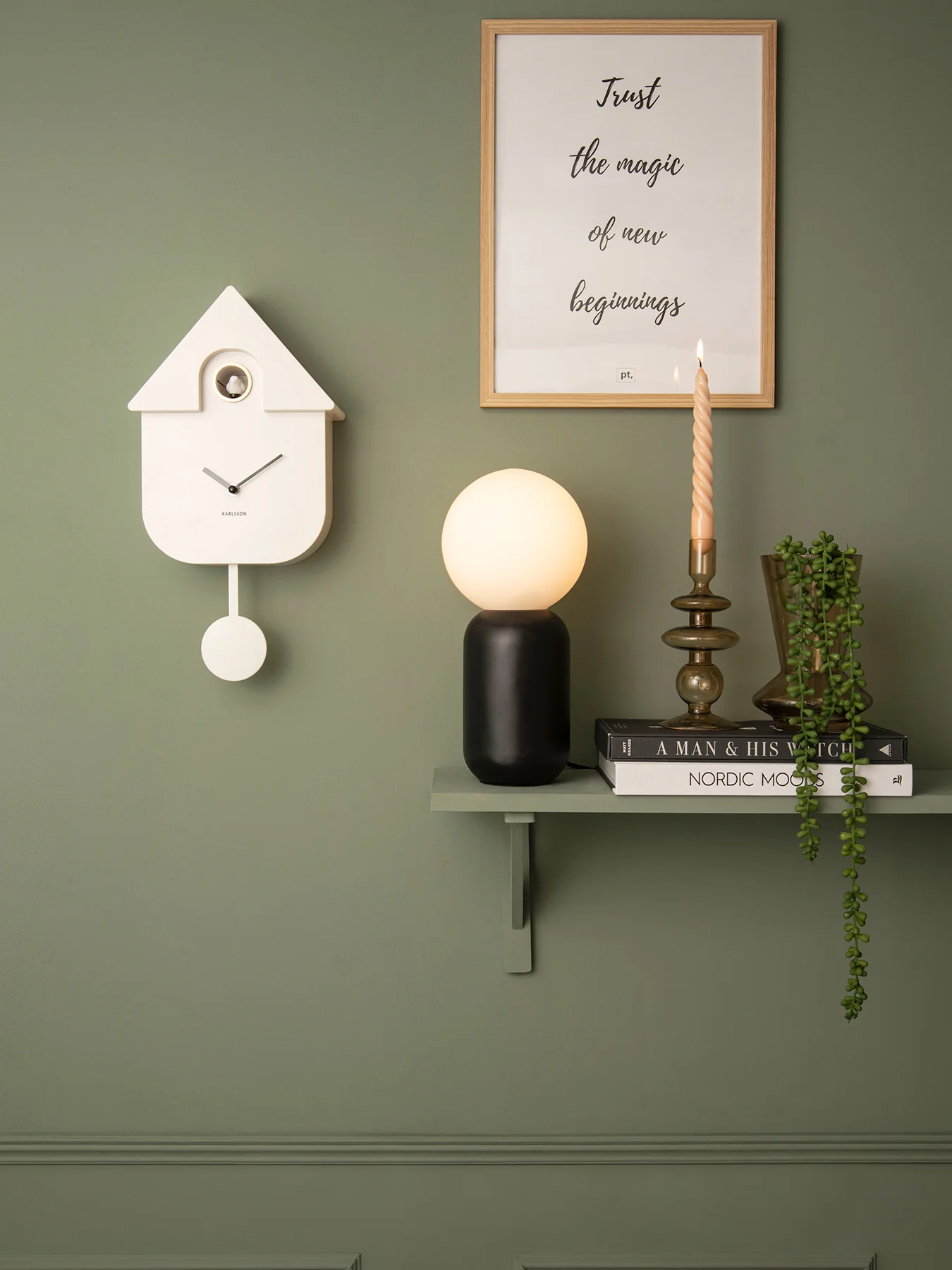 White Wall clock Modern Cuckoo ABS - Image 3