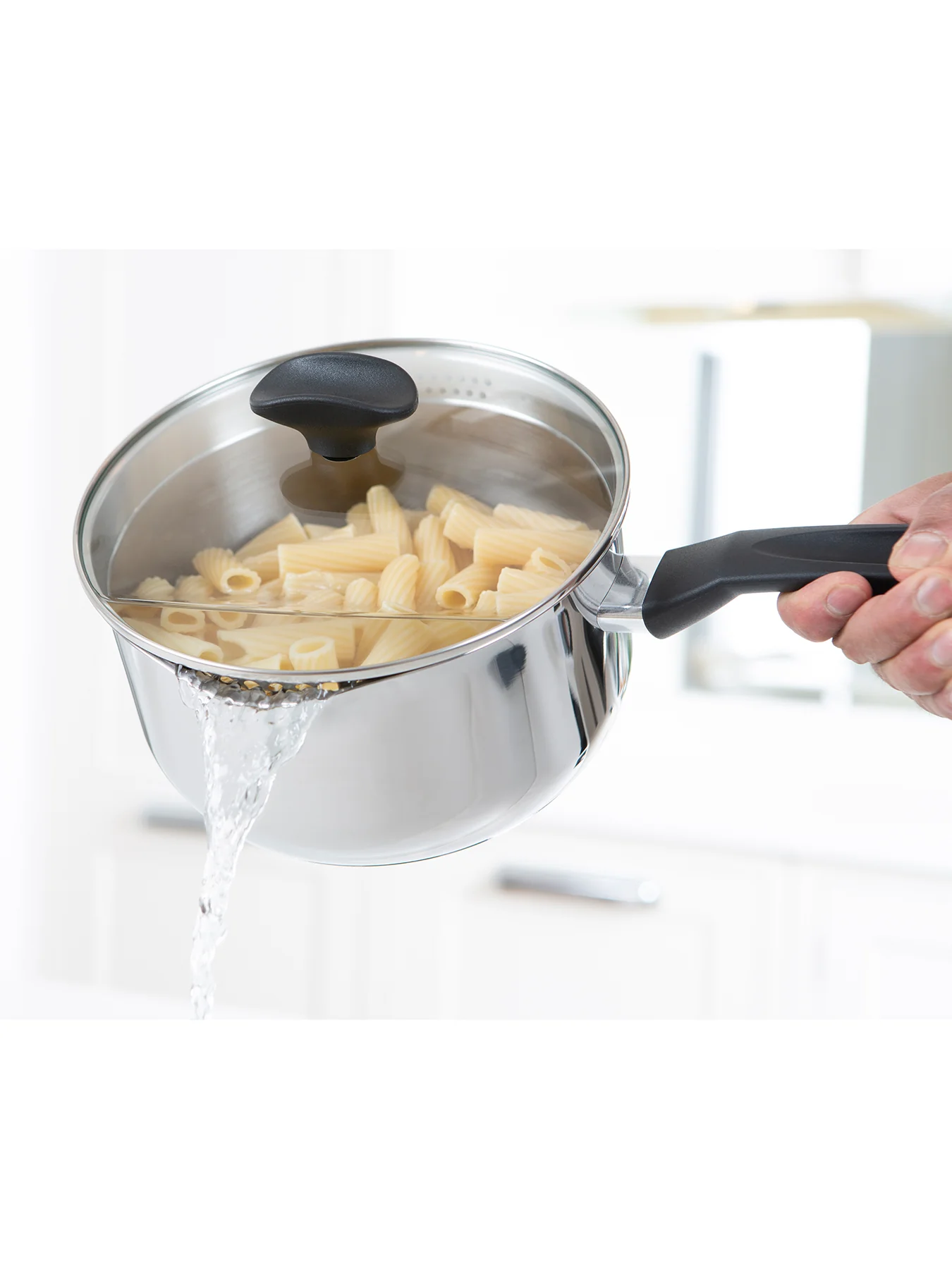 Cook & Strain Saucepan Set Silver - Image 2