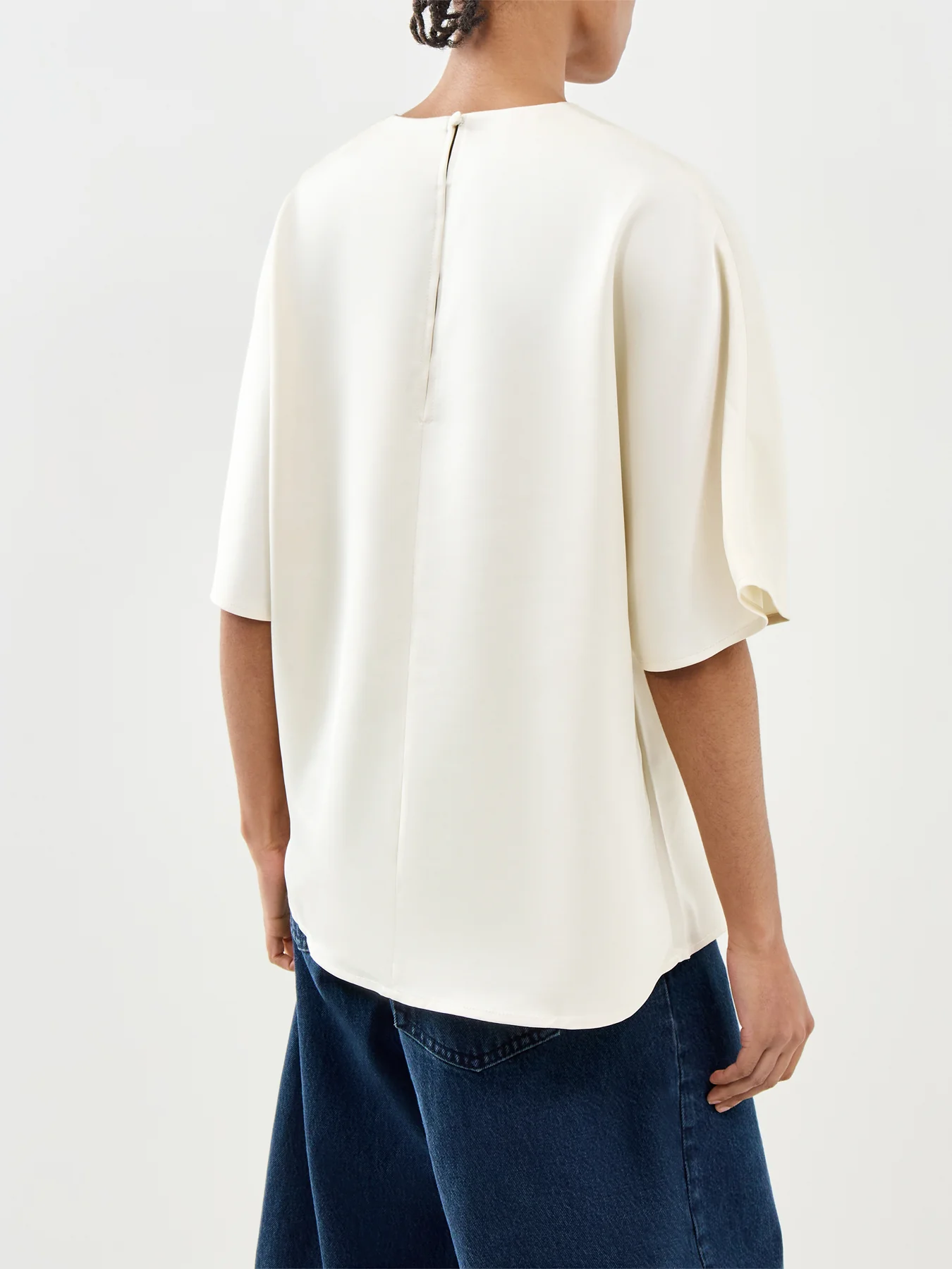 Breya Satin T-Shirt Cream - Image 5