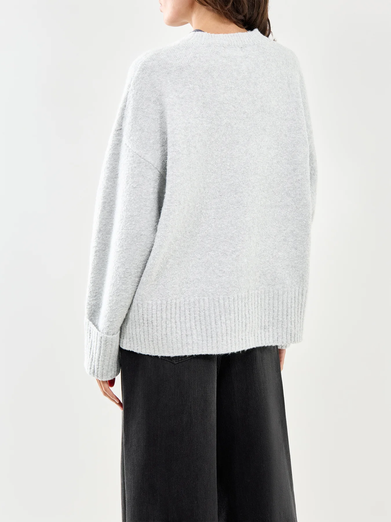 Camille Oversized Borg Jumper Light Grey - Image 5