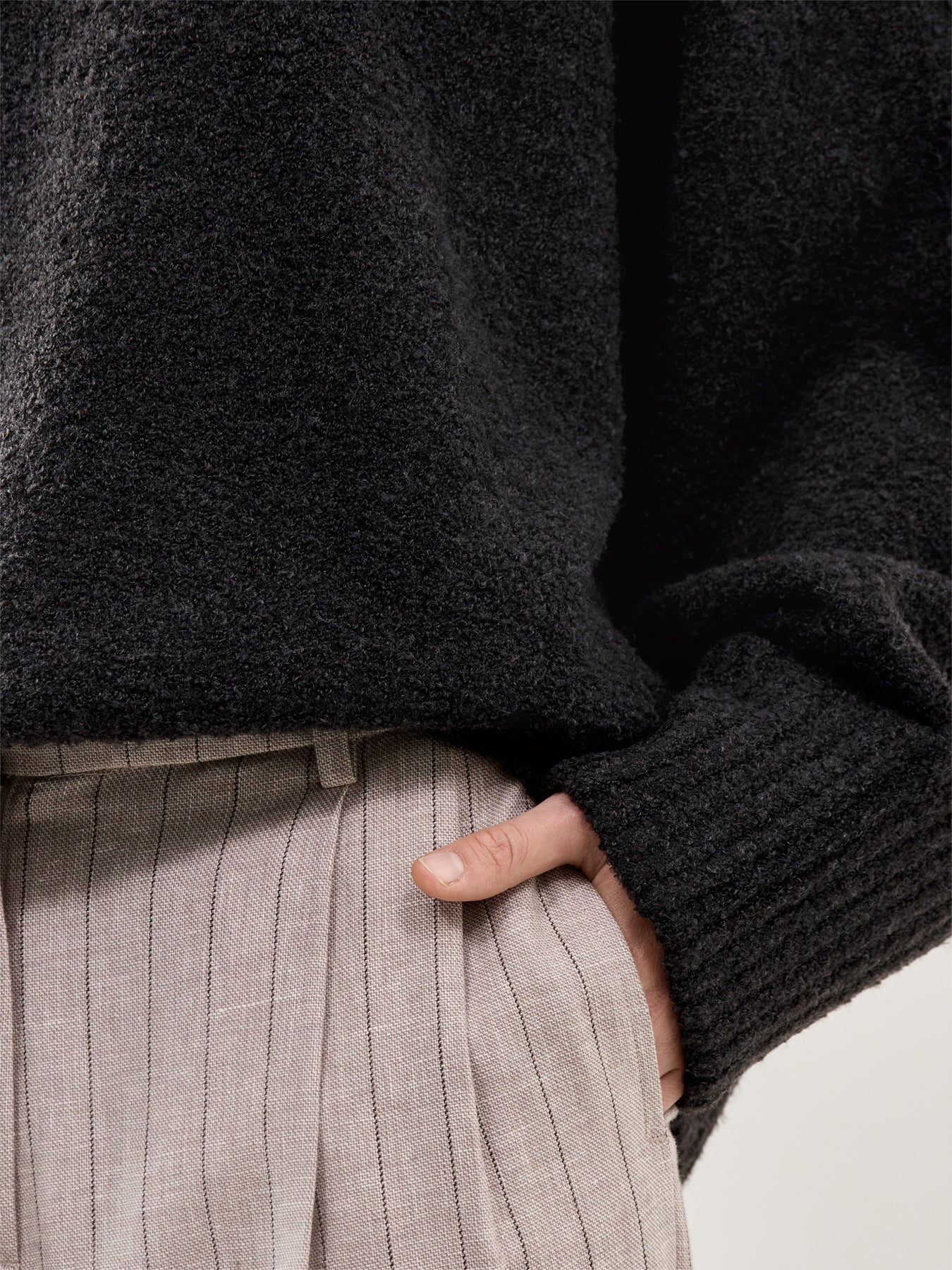 Camille Oversized Borg Jumper Slate Grey - Image 3