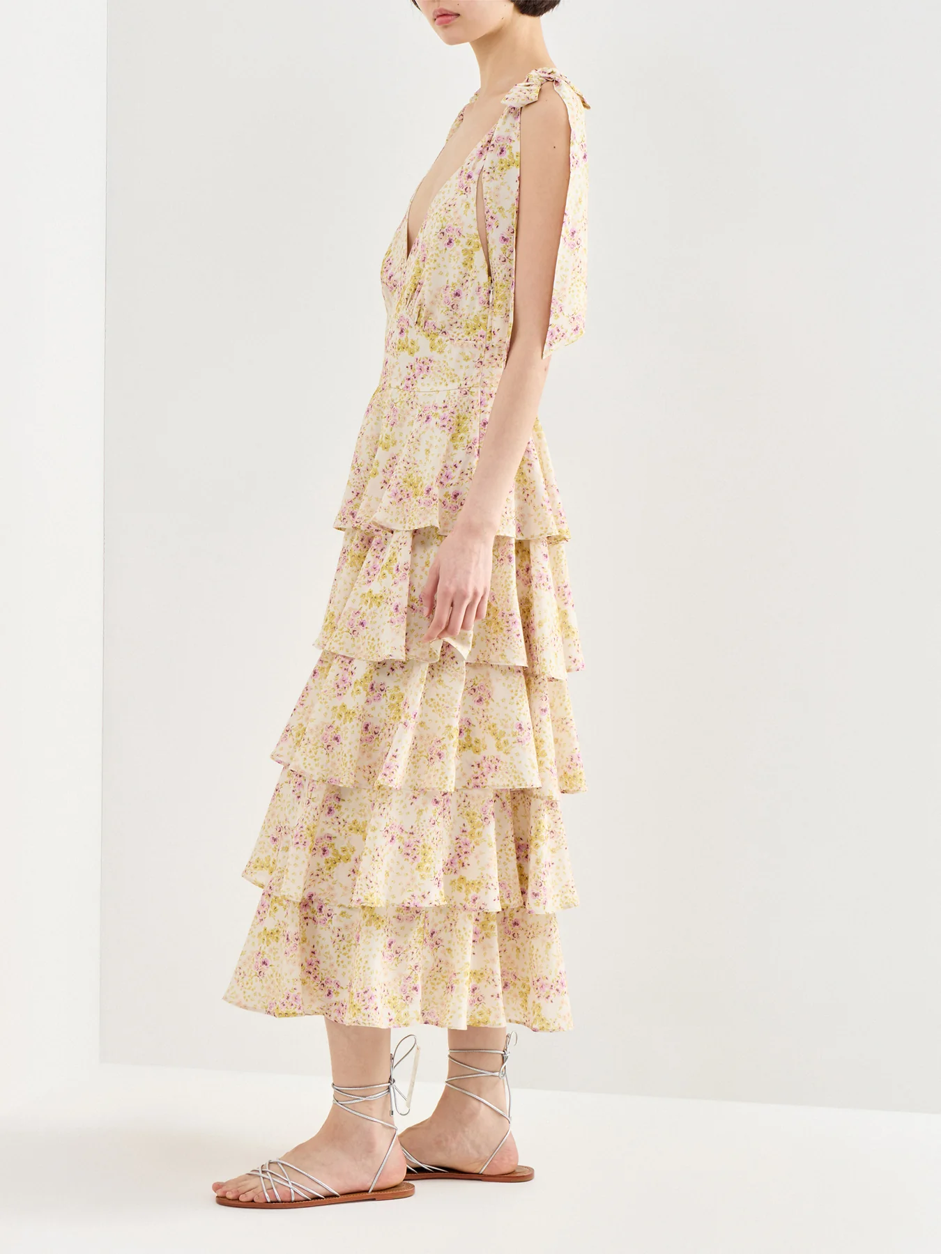 Fiore Ruffle Midaxi Dress Floral - Image 4
