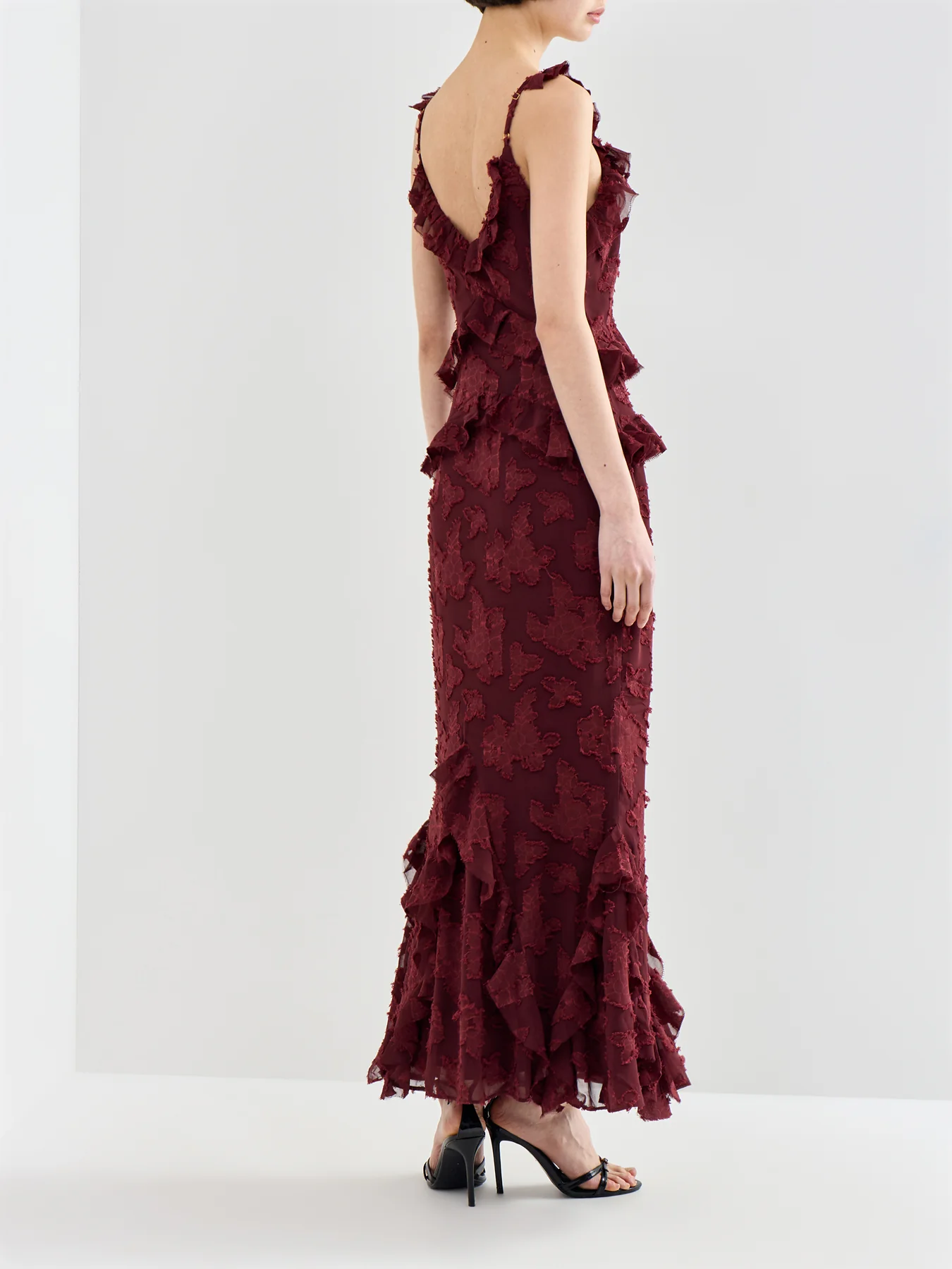 Helena Jacquard Maxi Dress Brown - Image 5