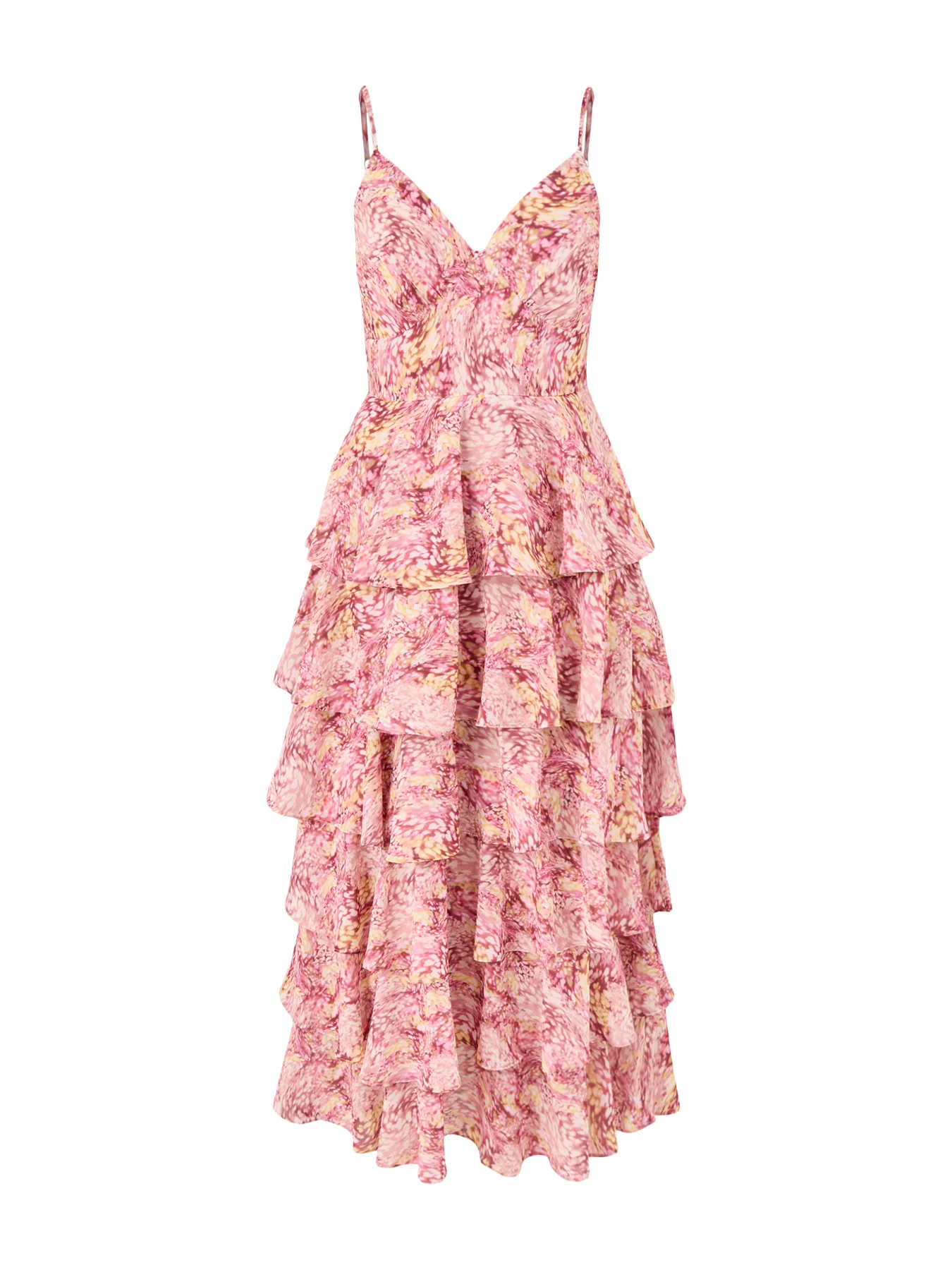Lissy Ruffle Midaxi Dress Berry