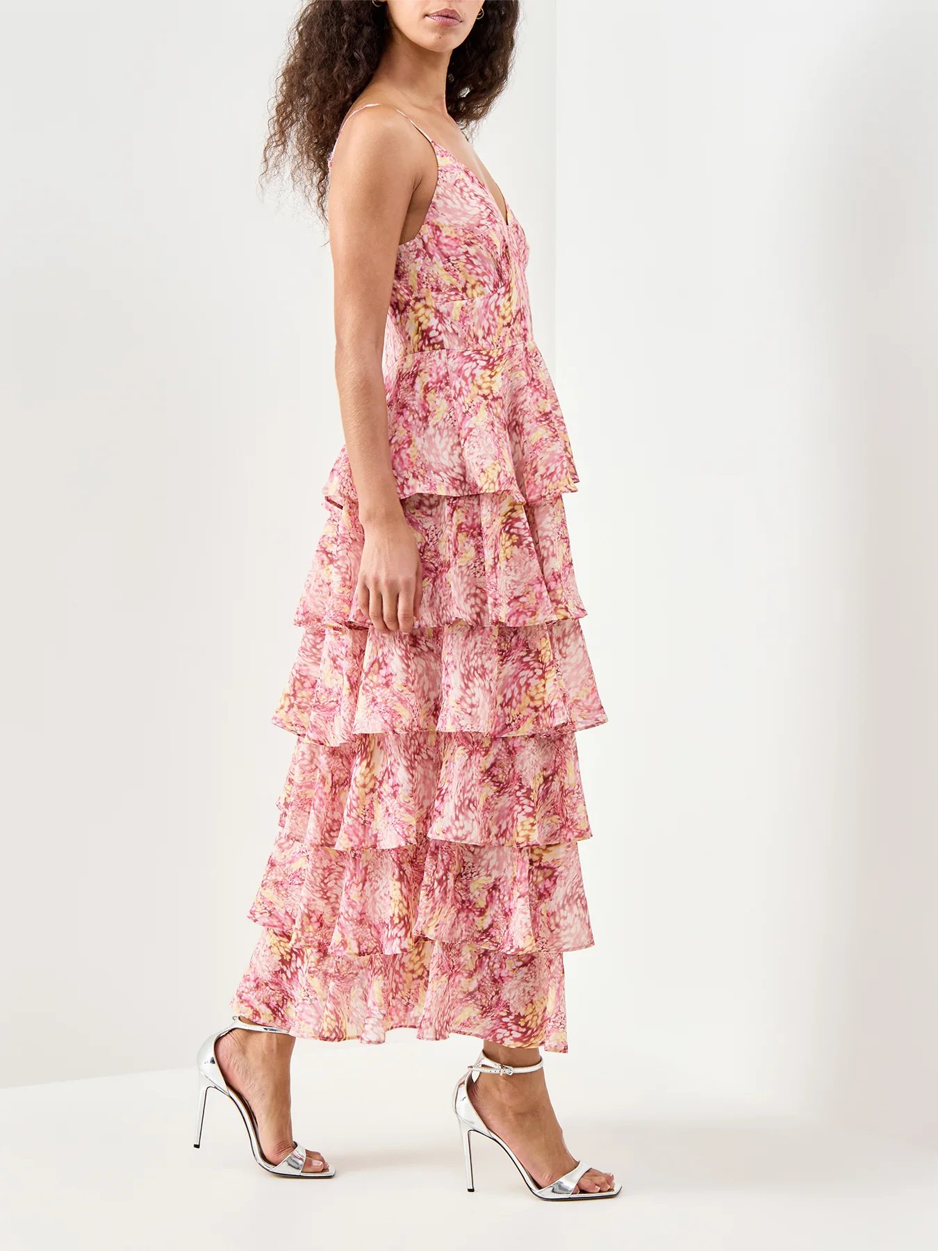 Lissy Ruffle Midaxi Dress Berry - Image 4