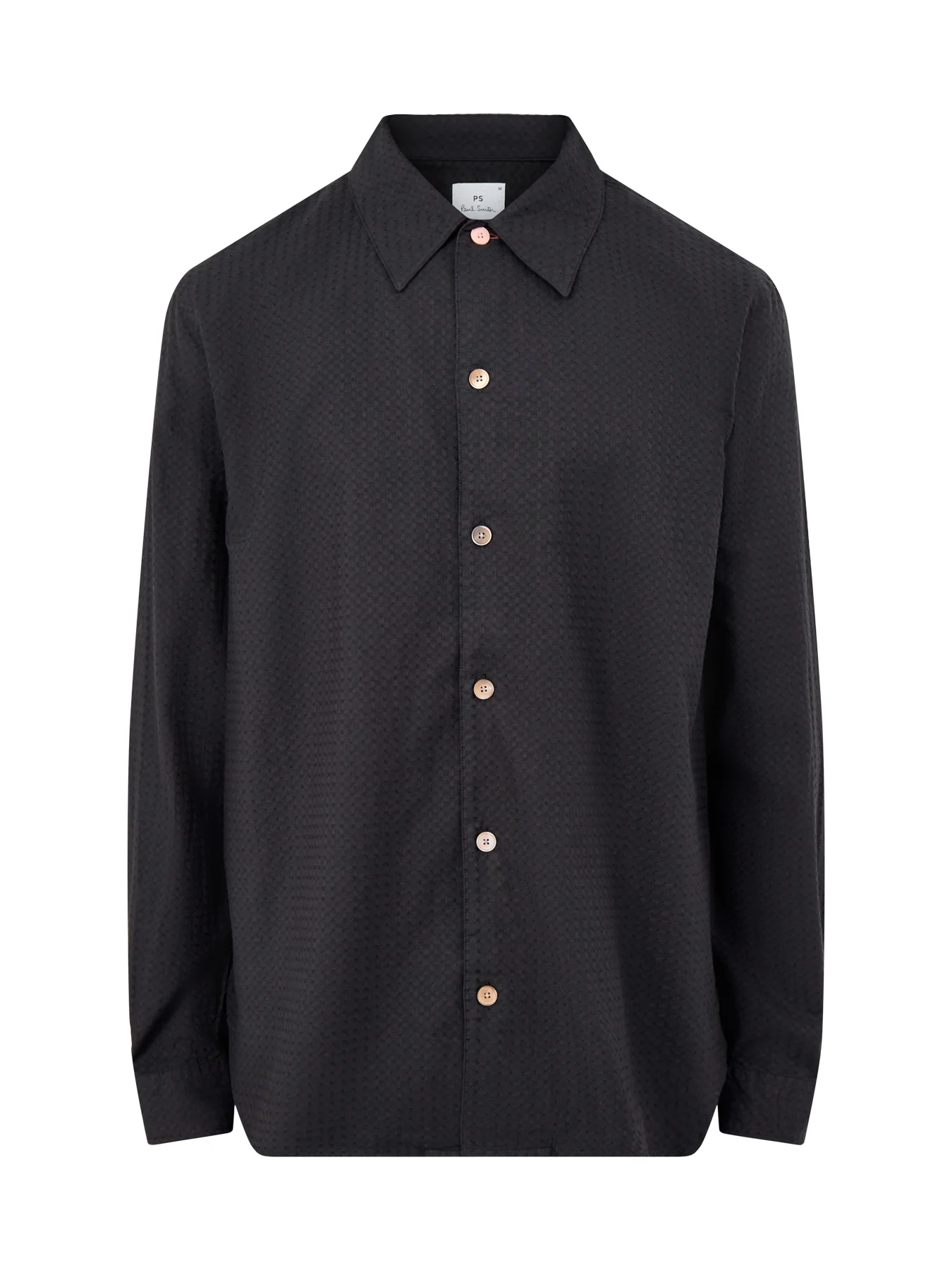PS Paul Smith Embroidered Neps Cotton Shirt Black