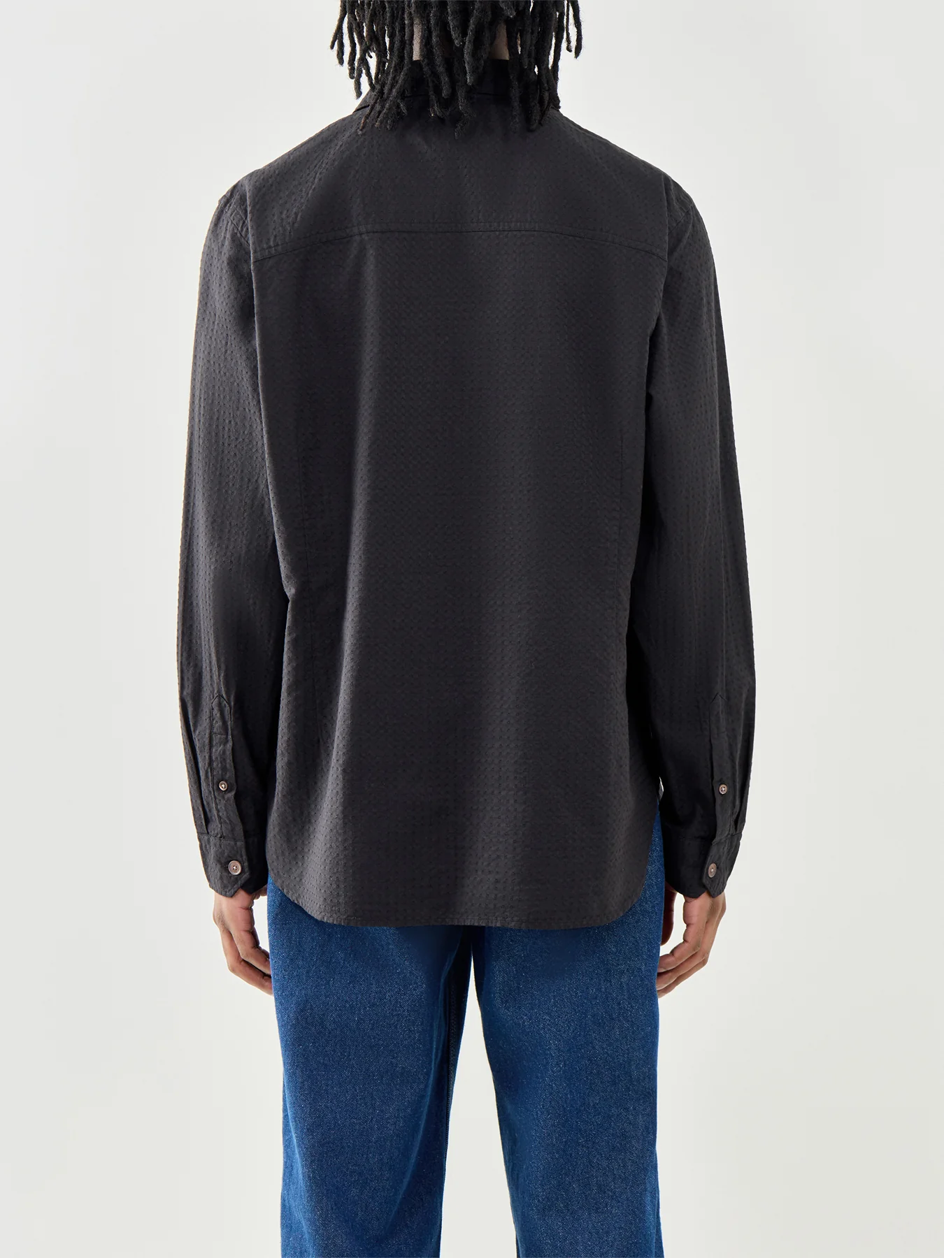PS Paul Smith Embroidered Neps Cotton Shirt Black - Image 5