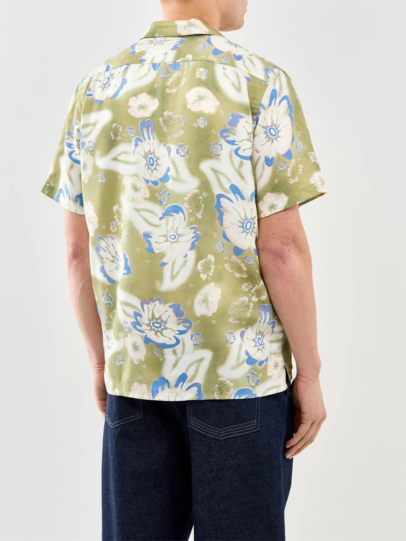 Floral Short Sleeve Shirt Green - Image 5