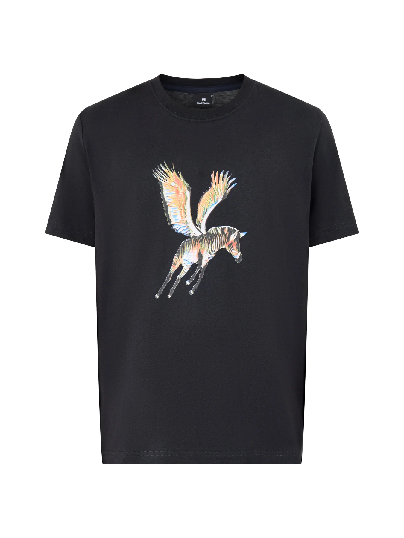 Flying Zebra Graphic Organic Cotton T-Shirt Black