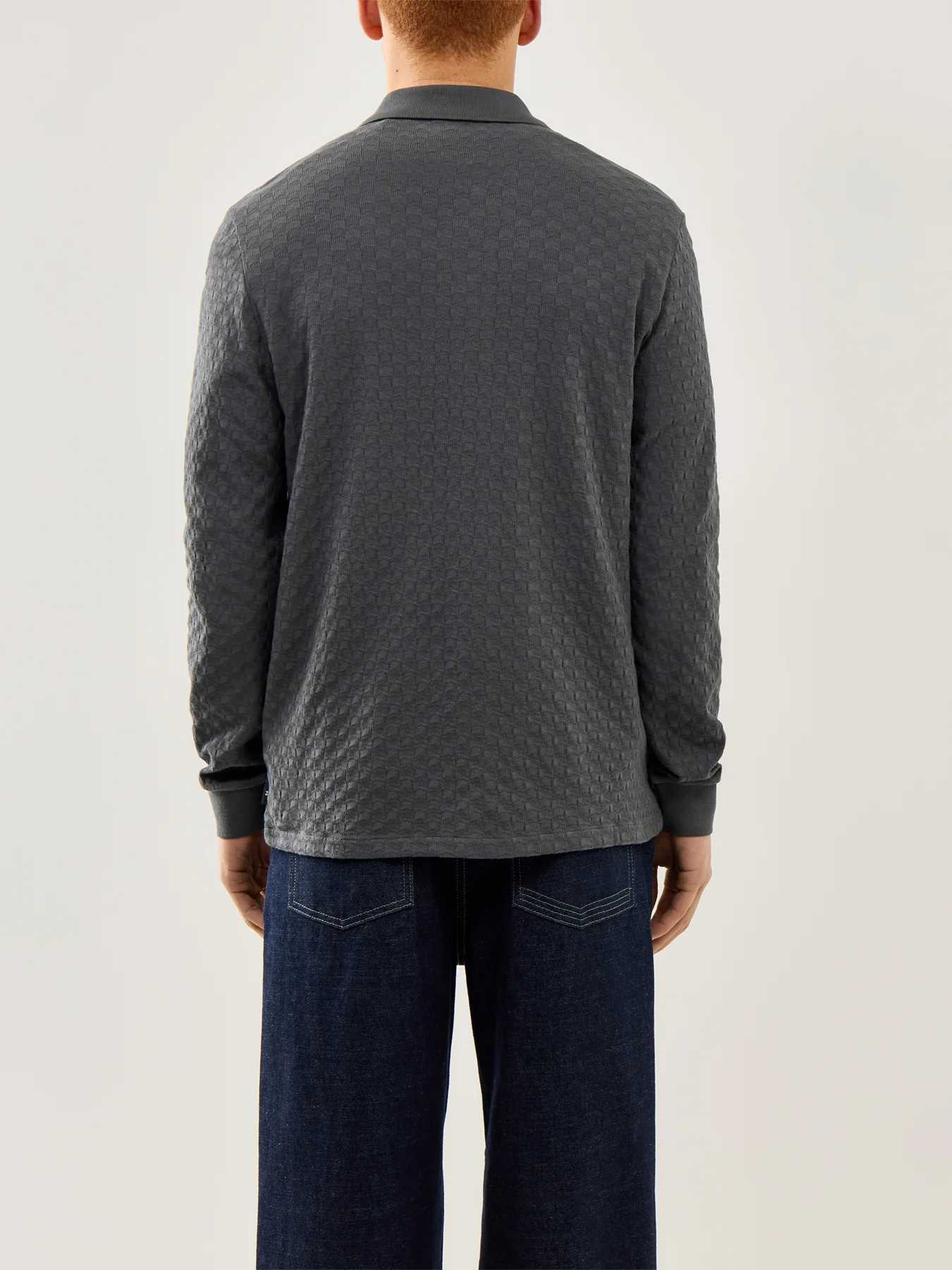 Knitted Texture Shirt Grey - Image 5