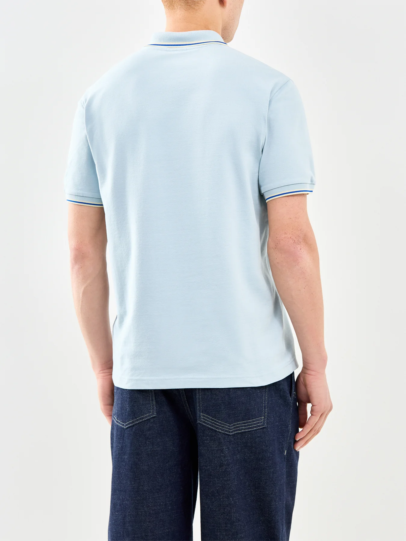 Striped Polo Shirt Blue - Image 5
