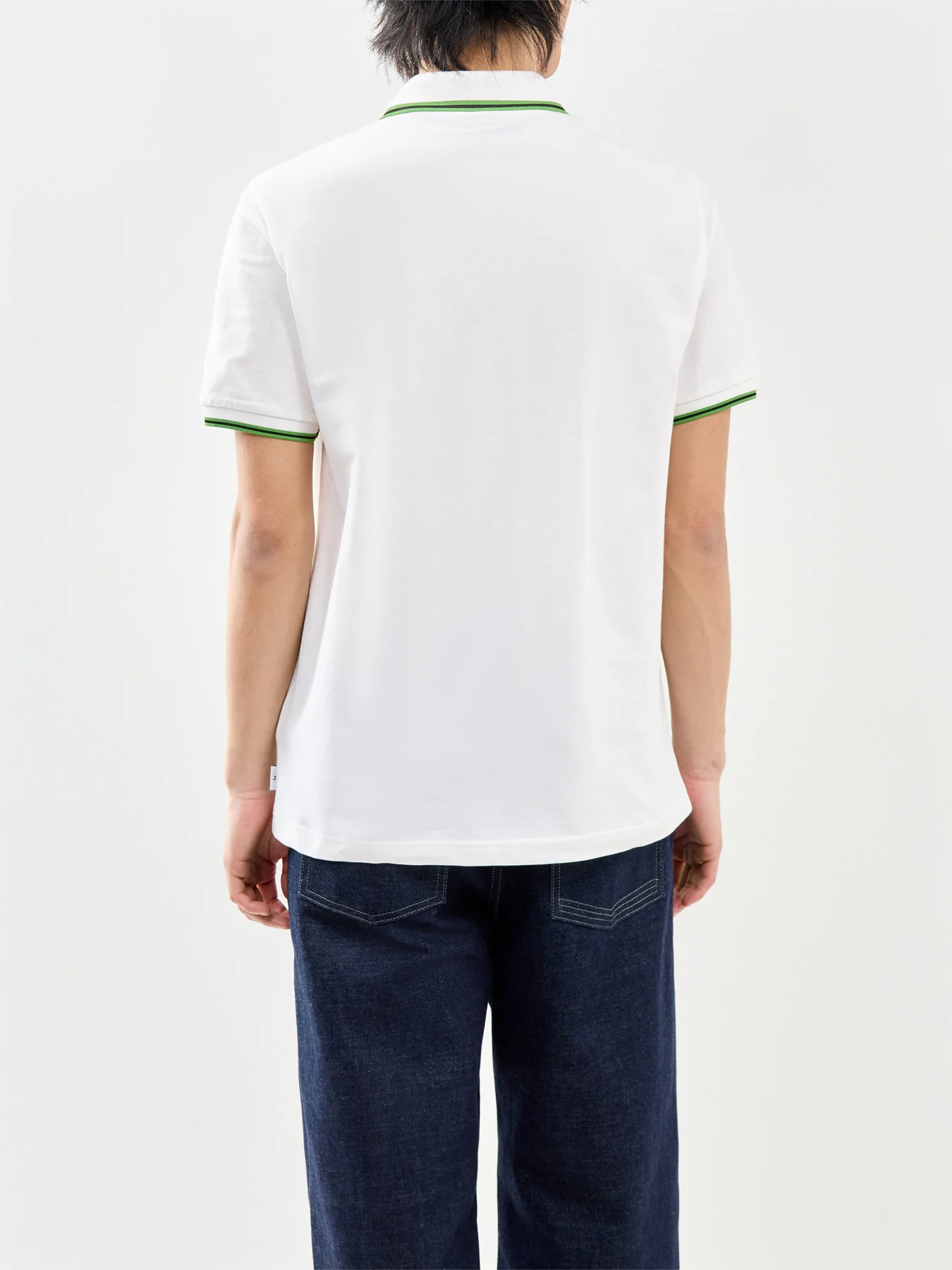 Plaque Stripe Polo Shirt White - Image 5