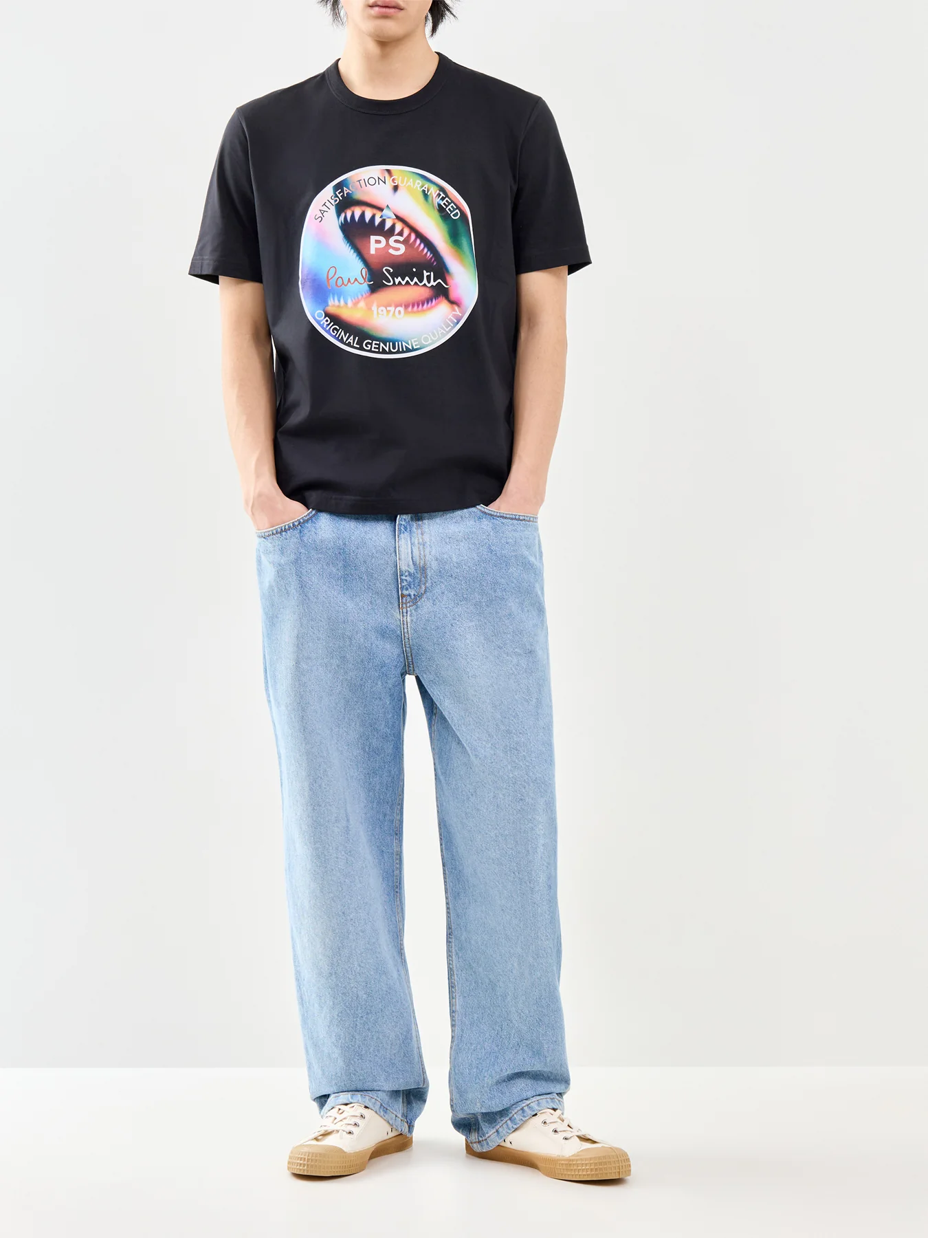 Shark Graphic Organic Cotton T-Shirt Black - Image 2