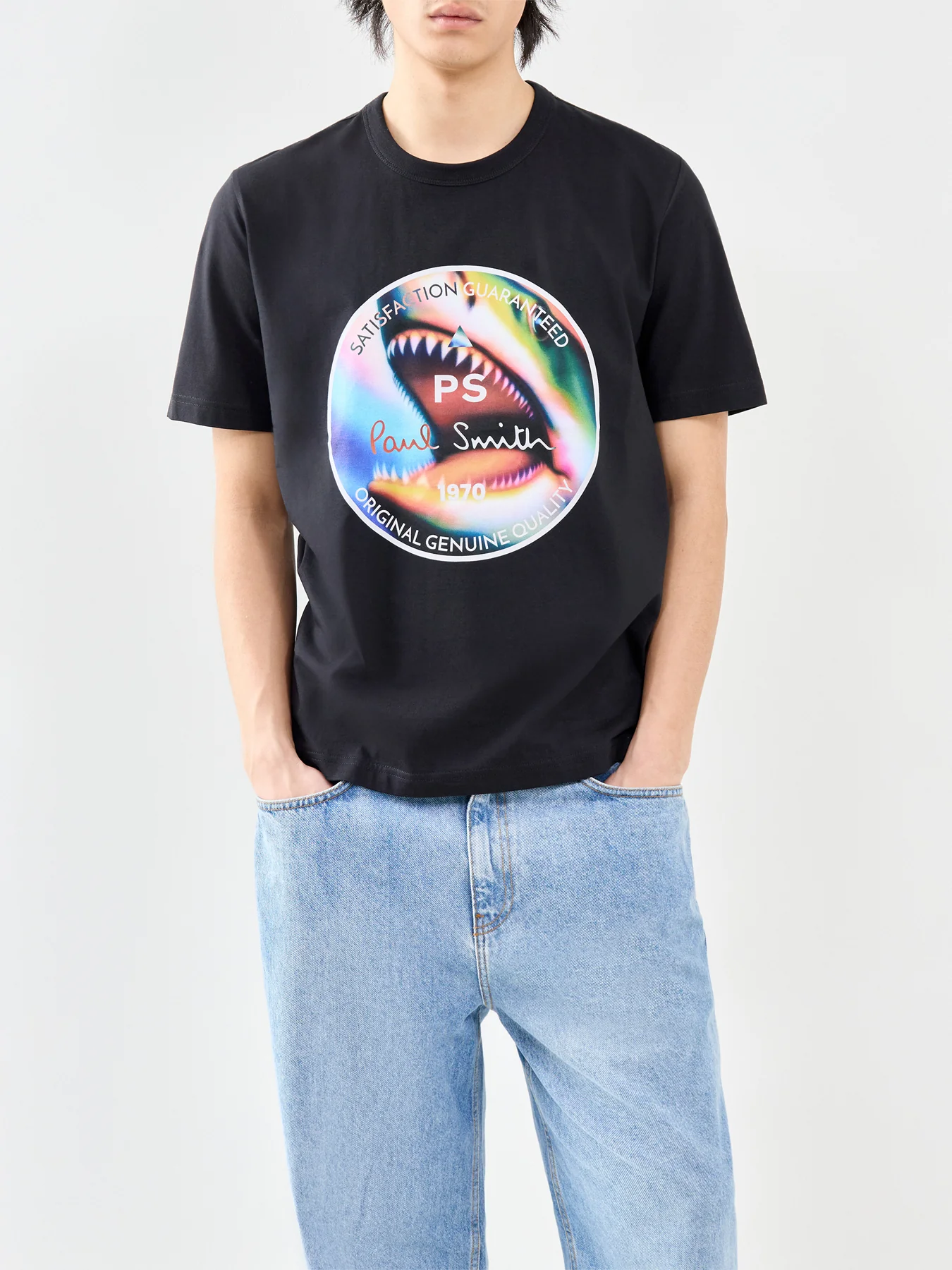 Shark Graphic Organic Cotton T-Shirt Black - Image 4