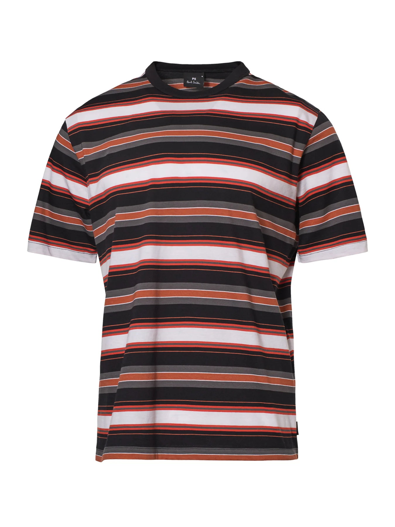 Striped Cotton T-Shirt Black