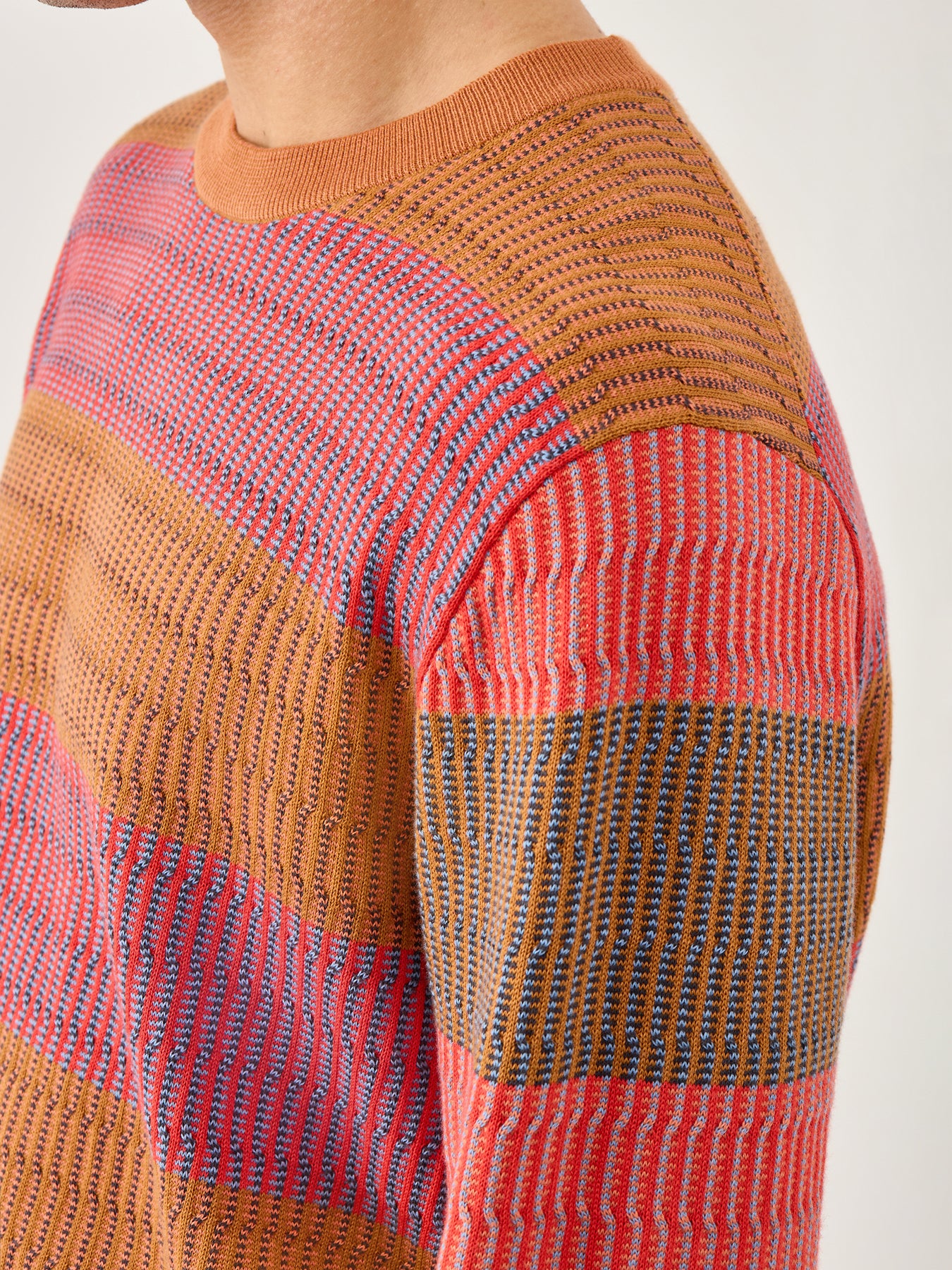 Texture Stripe Knit Orange - Image 3