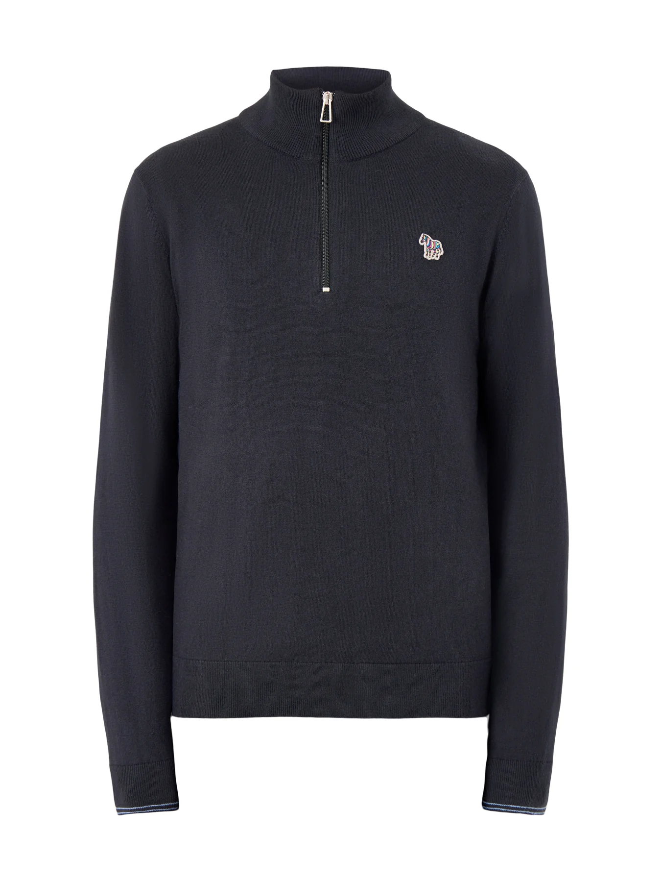 Zebra 1/4 Zip Cotton Knitwear Black