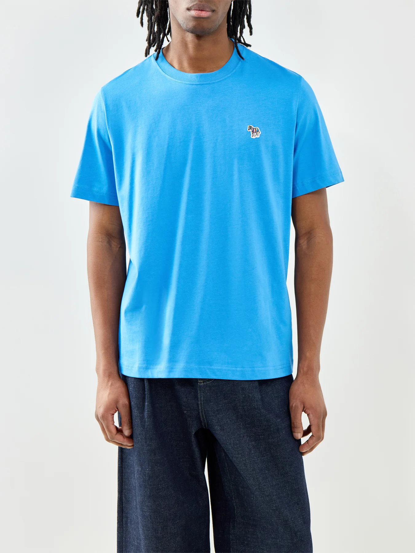 PS Paul Smith Zebra Logo Organic Cotton T-Shirt Blue - Image 4