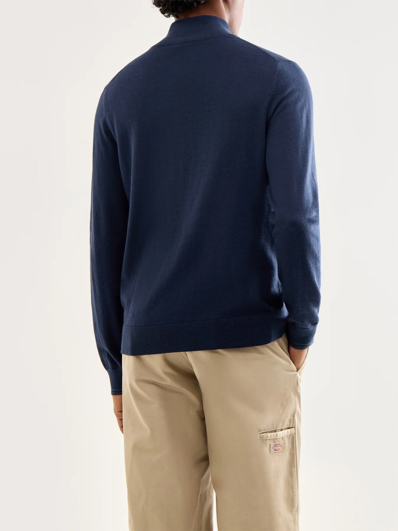 Zip Neck Zebra Knit Navy - Image 5