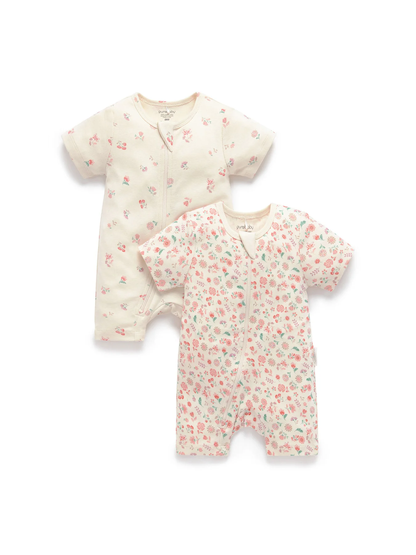 Baby Sleeveless Organic Cotton Growsuit 2 Pack Emilia Print - Image 3