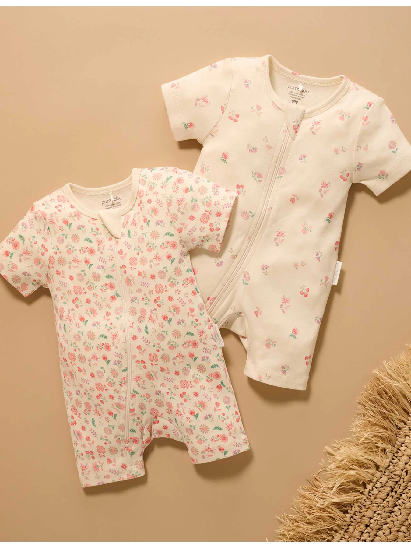 Baby Sleeveless Organic Cotton Growsuit 2 Pack Emilia Print - Image 4