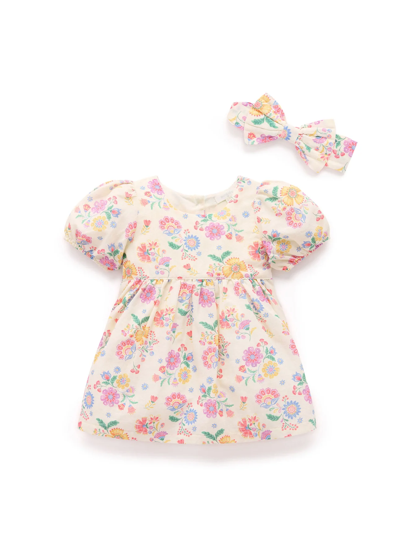 Baby Linen Blend Dress and Headband