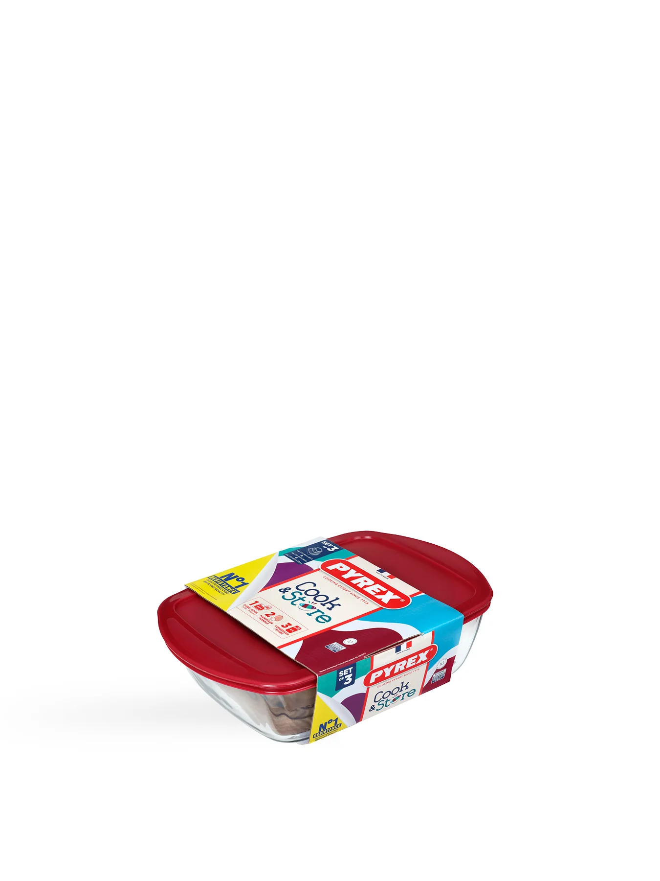 Cook & Store Glass Storage Set Red