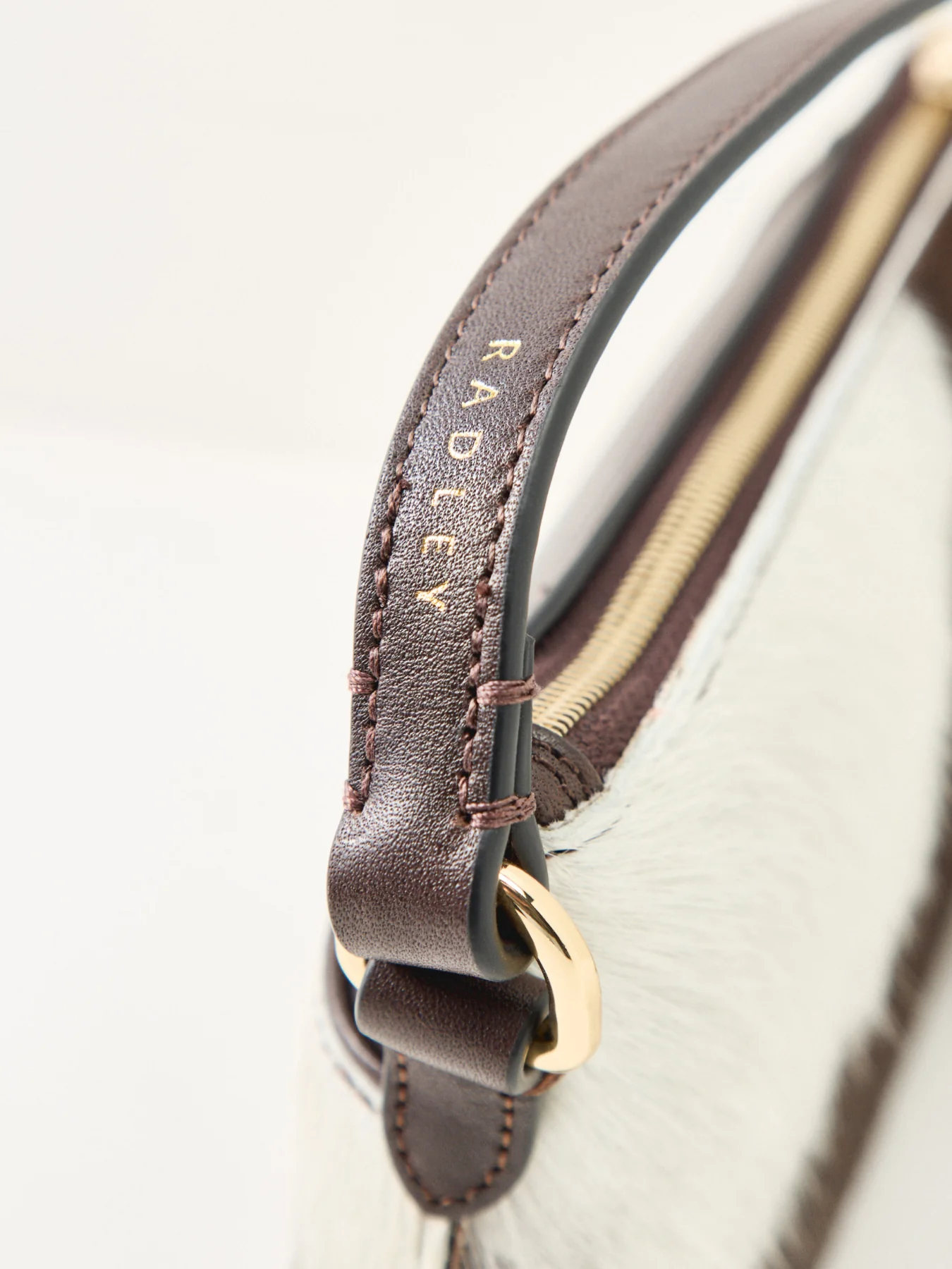 Pockets Cowhide Mini Zip Top Shoulder Bag Brown - Image 5