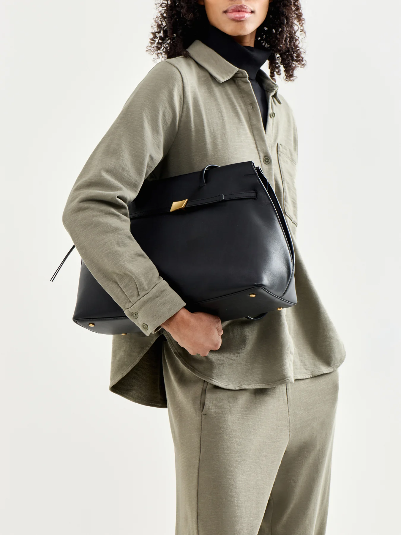 Christina Medium Ziptop Shoulder Bag Black - Image 2
