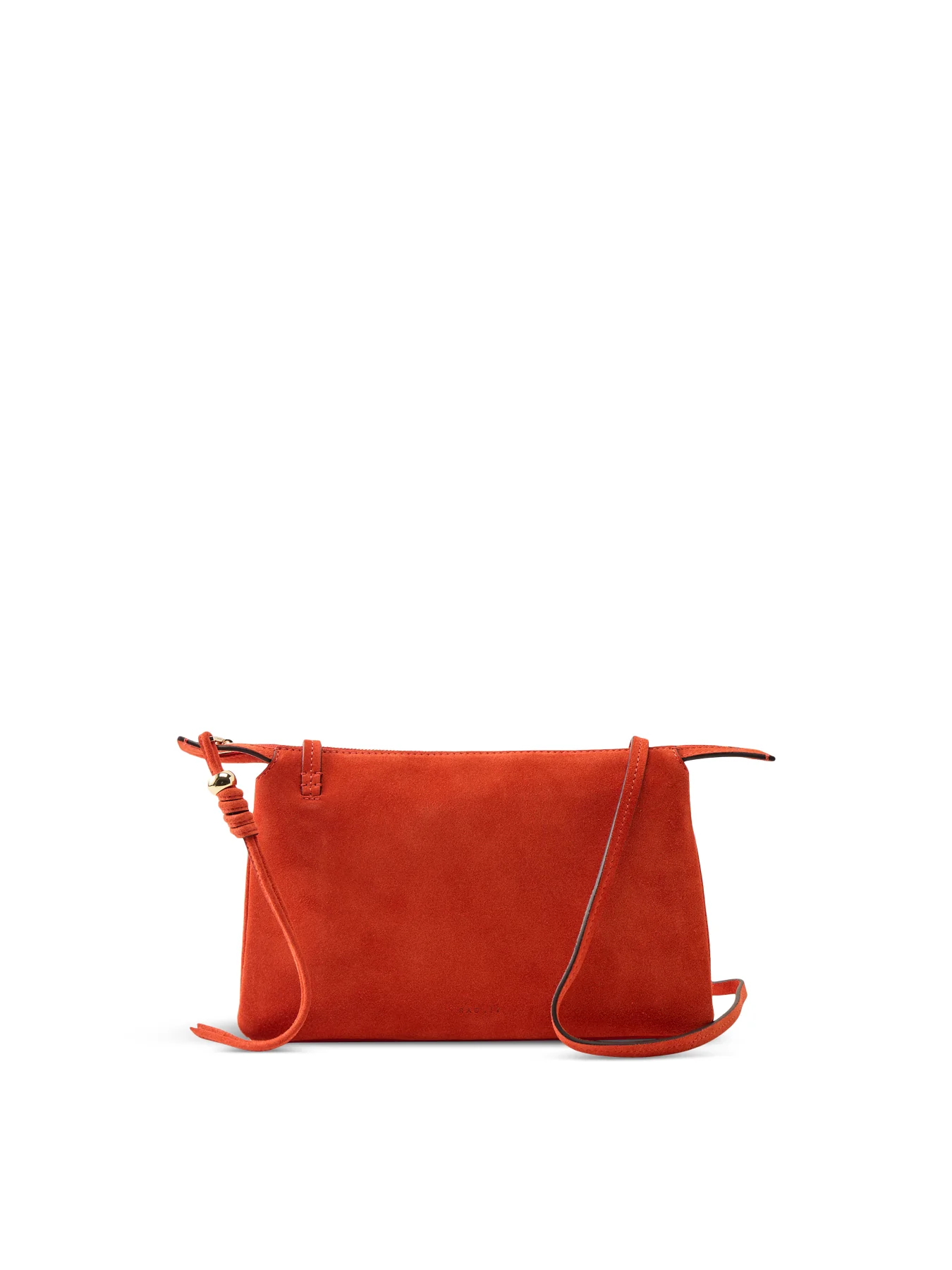 Romilly Suede Medium Ziptop Crossbody Red
