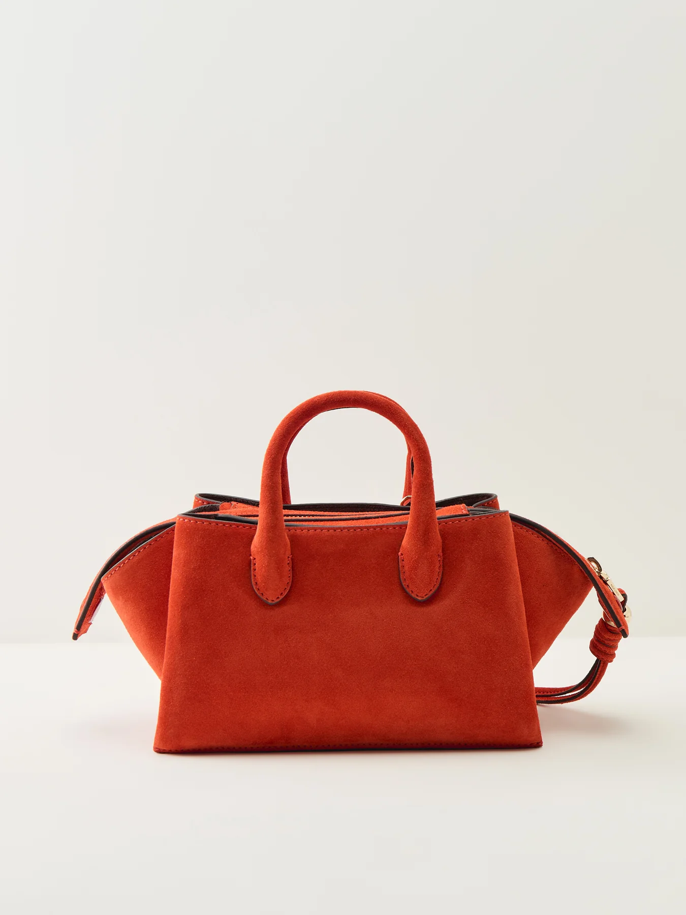Romilly Suede Small Ziptop Grab Bag Flame - Image 3