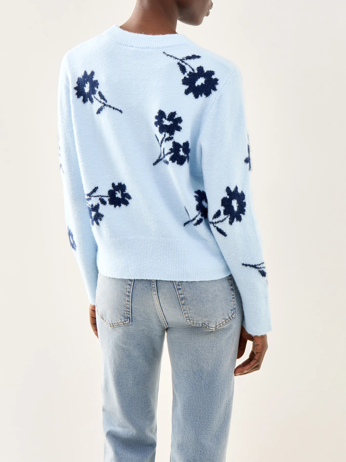 Anise Floral Jacquard Jumper Blue - Image 5