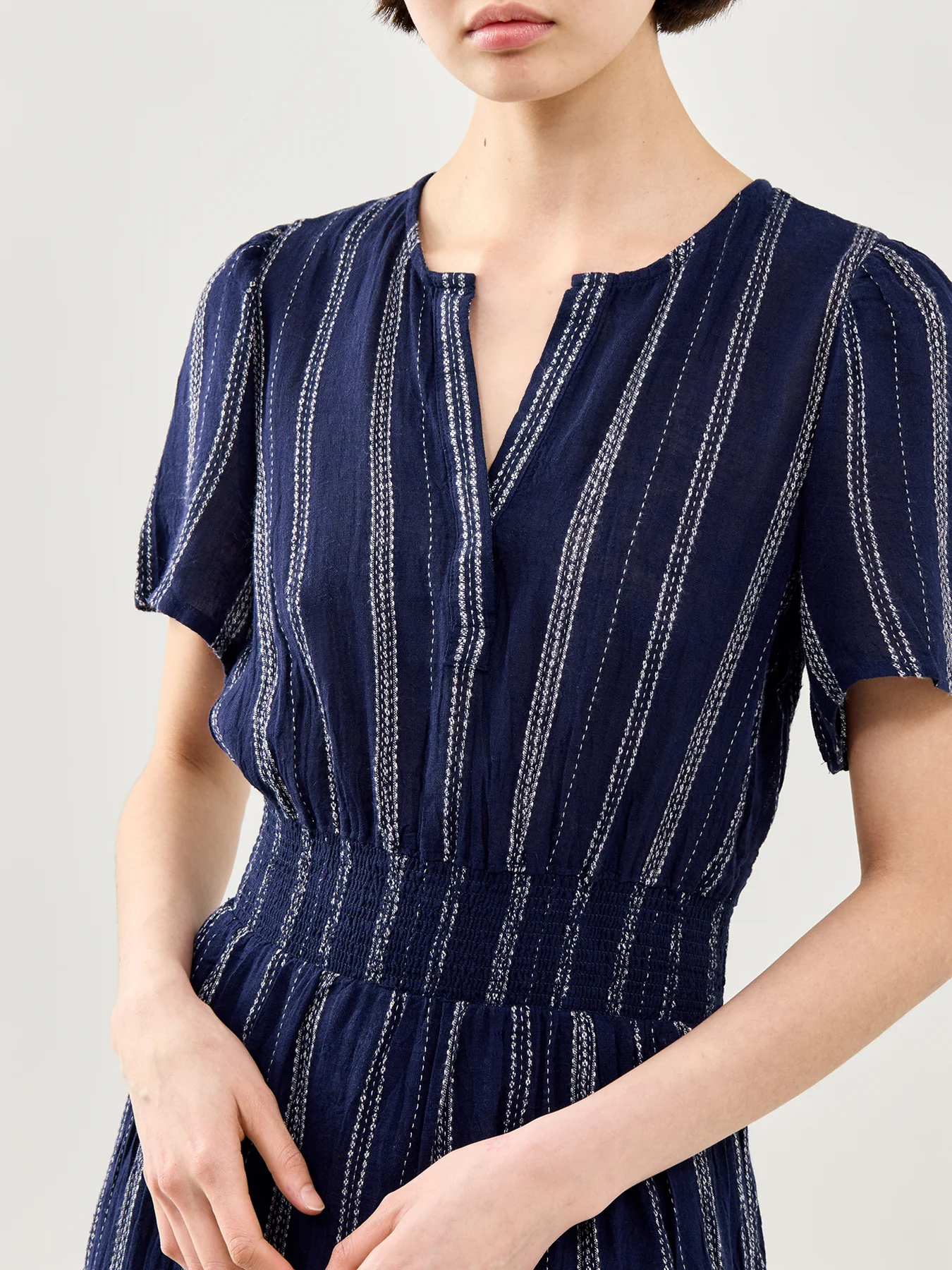Cannes Fitted Midi Dress Stripe - Image 3