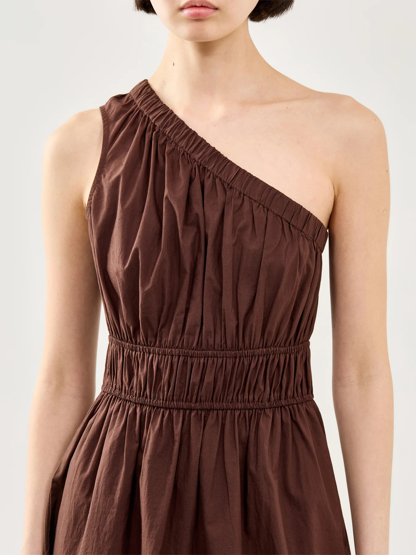 Selani Fitted Midi Dress Brown - Image 3