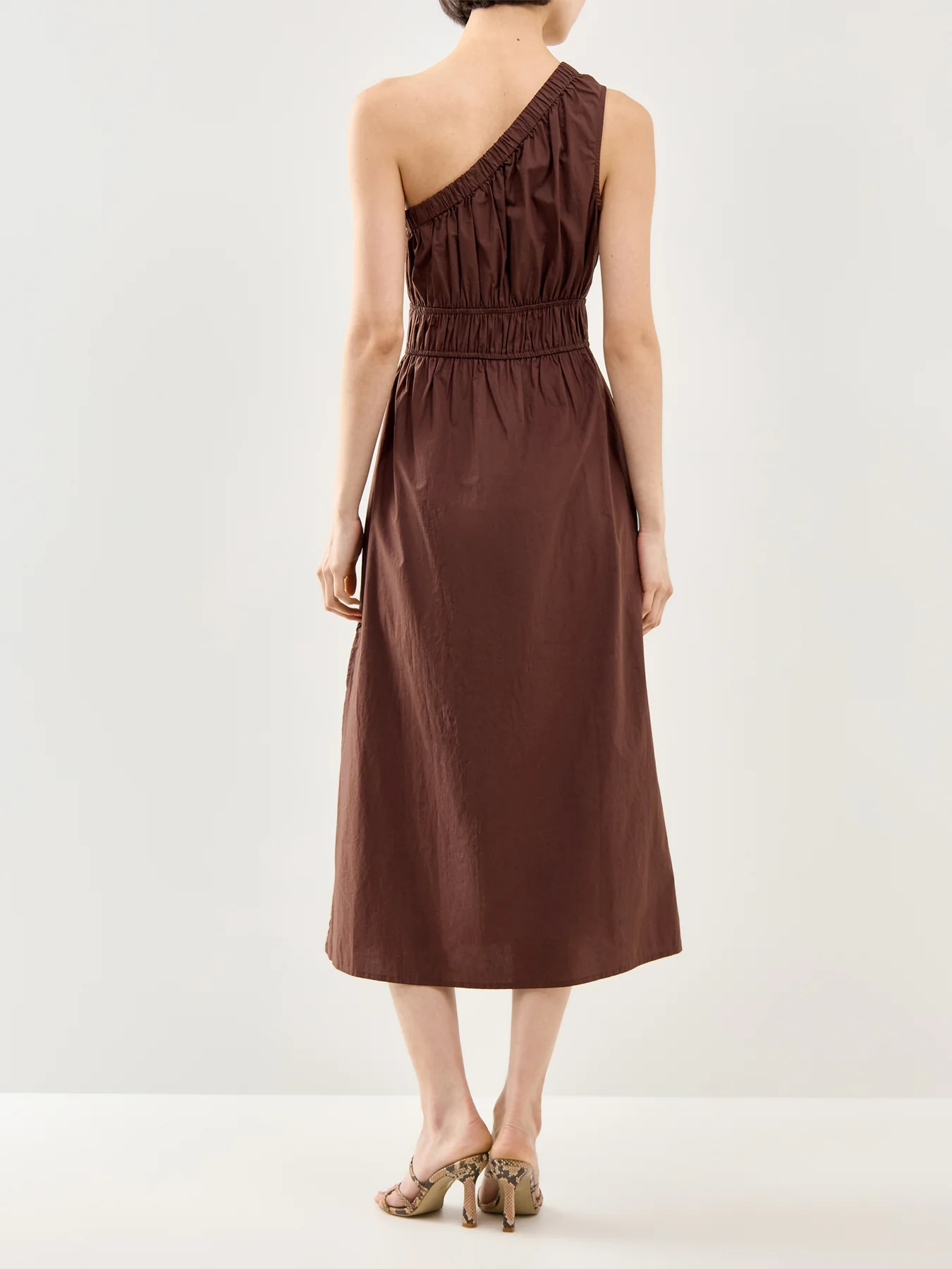 Selani Fitted Midi Dress Brown - Image 5