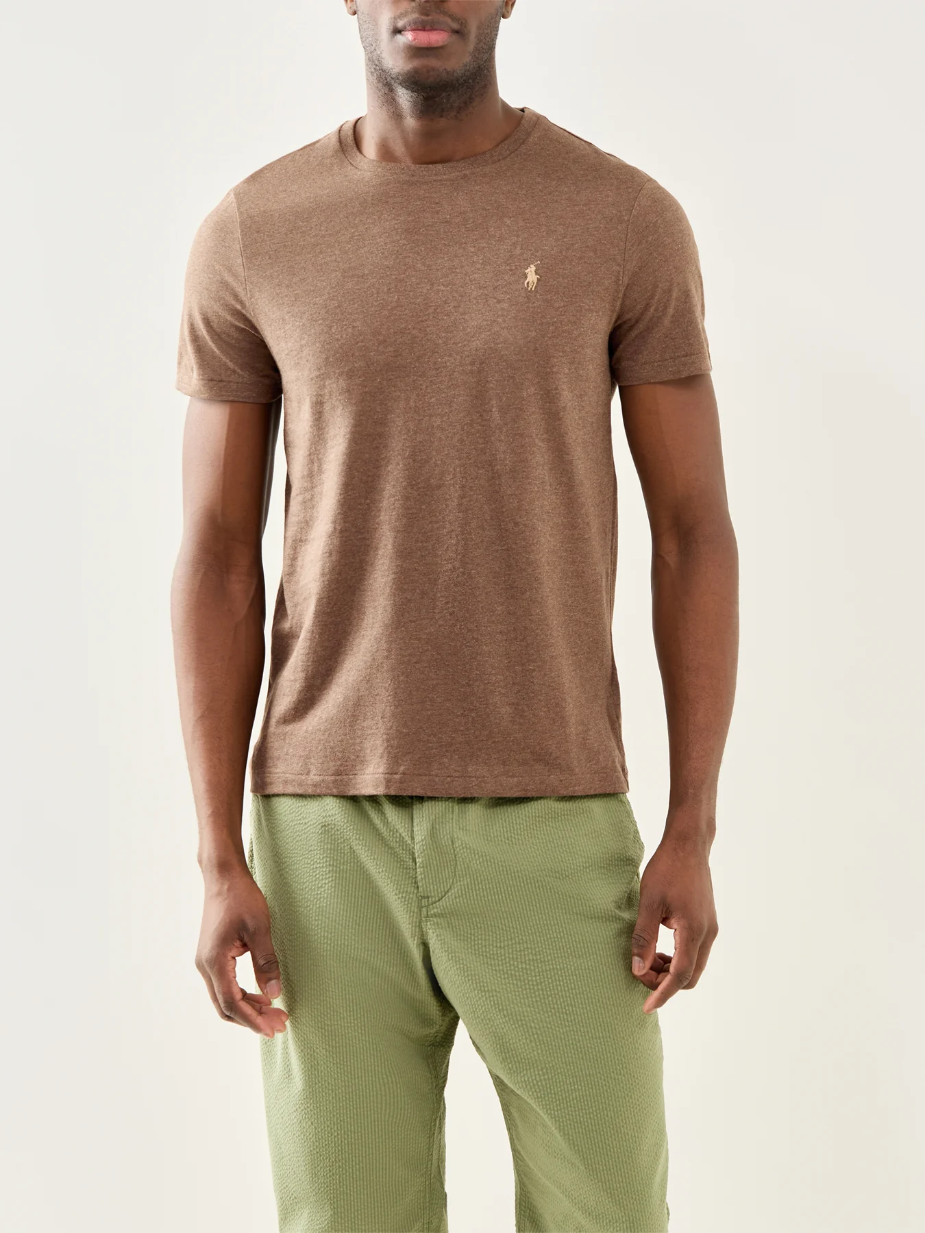 Basic Cotton T-Shirt Brown - Image 4